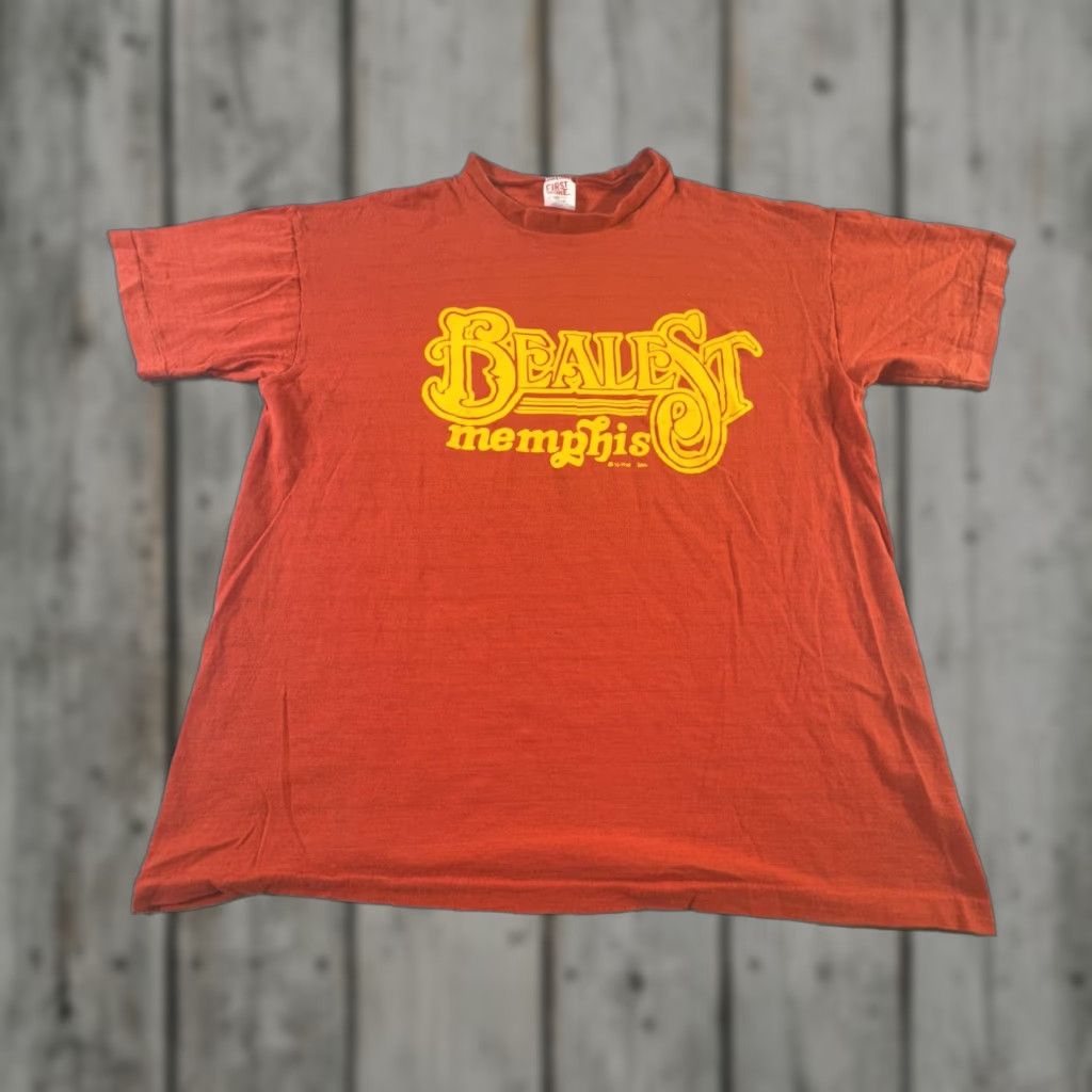 Vintage Vintage Beale St Memphis Shirt Mens XL Cotton 1970s Tourist Souvenir Tee Red USA Classic Retro Size US XL / EU 56 / 4 - 1 Thumbnail