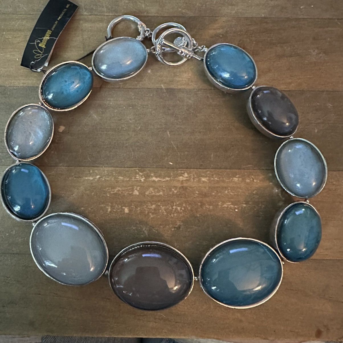 Jones New York Jones NY chunky teal and gray cabochon necklace Size ONE SIZE - 2 Thumbnail