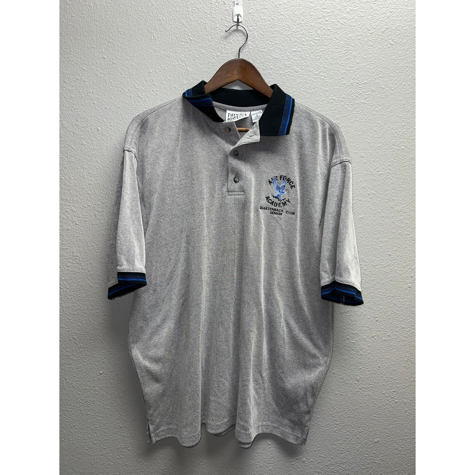 Vintage Vintage Air Force Academy Polo Shirt QB Club Denver Mens 90s Size US L / EU 52-54 / 3 - 1 Thumbnail