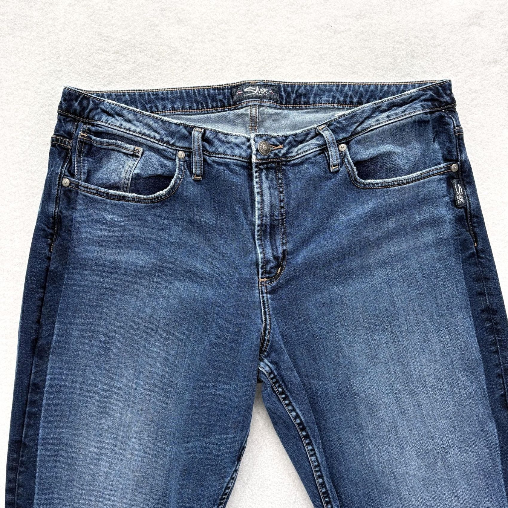 Silver Jeans Co. VINTAGE Silver Jeans Womens Jeans Skinny Slim 20 Blue Medium Wash Stretch Denim Size 42" / US 20 - 2 Thumbnail