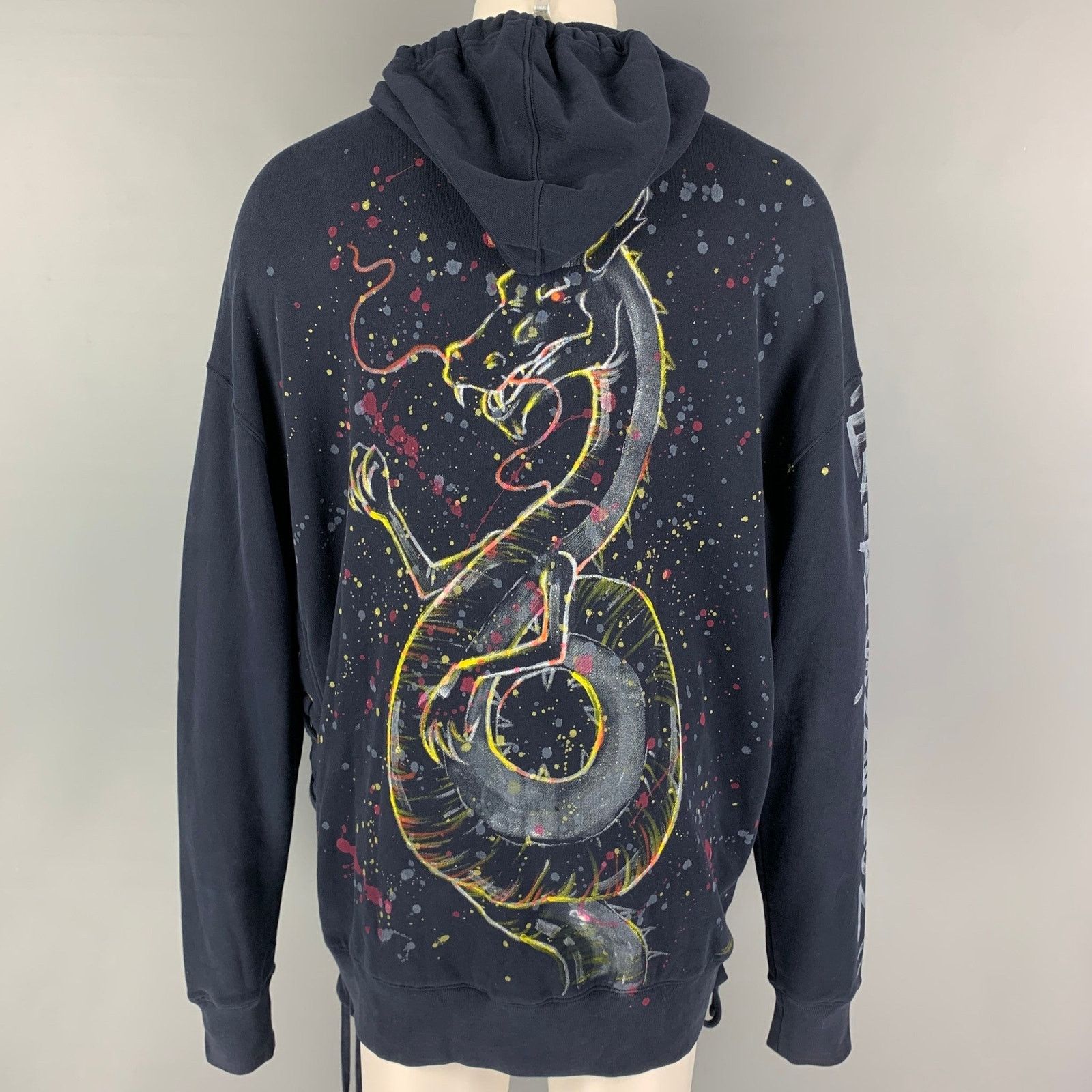 Faith Connexion S Navy Multi-Color Painted Cotton Hooded Sweatshirt Size US S / EU 44-46 / 1 - 2 Thumbnail
