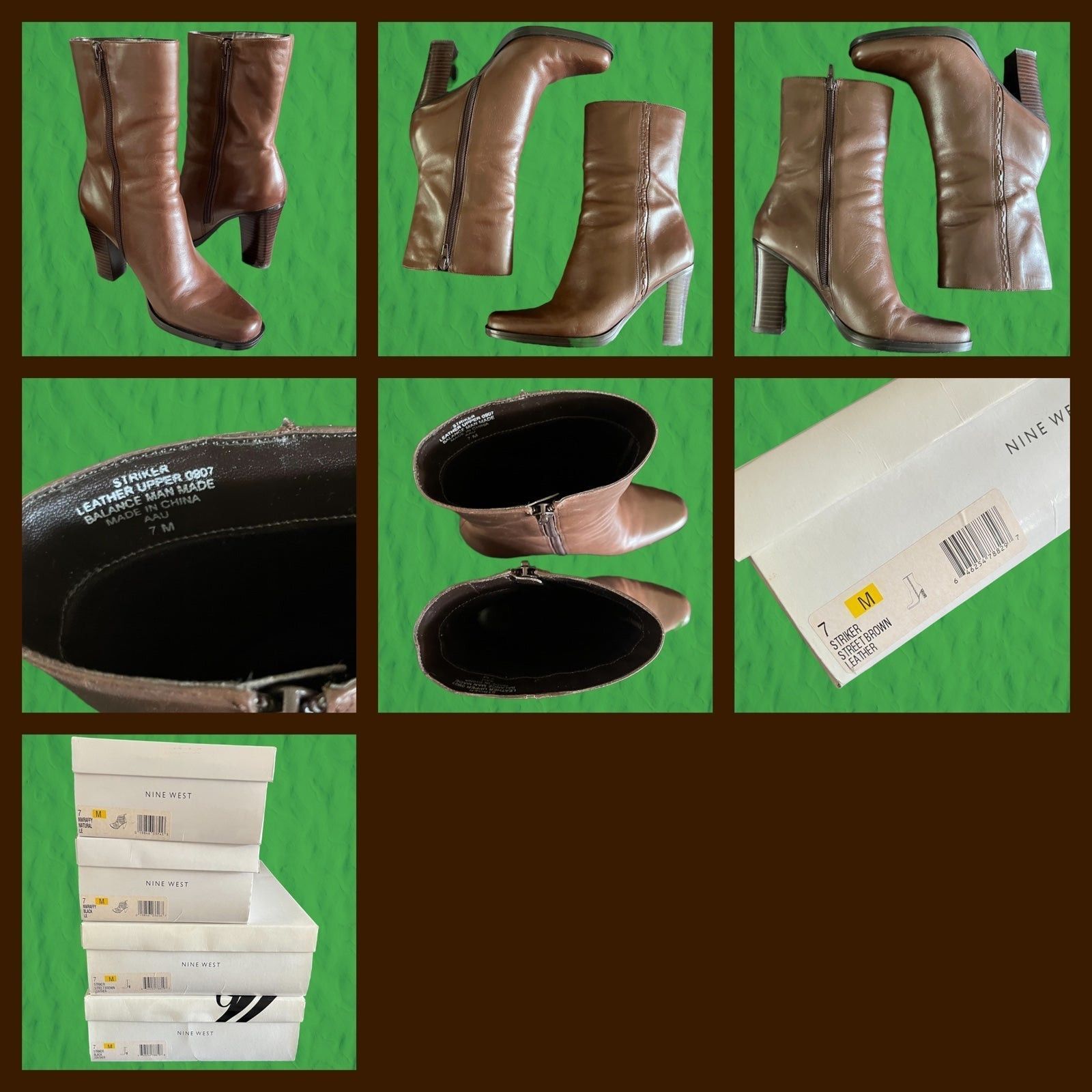 Nine West Leather Mini Heel Boots 4 Pairs Nine West Leather Heeled Size US 7 / IT 37 - 2 Thumbnail