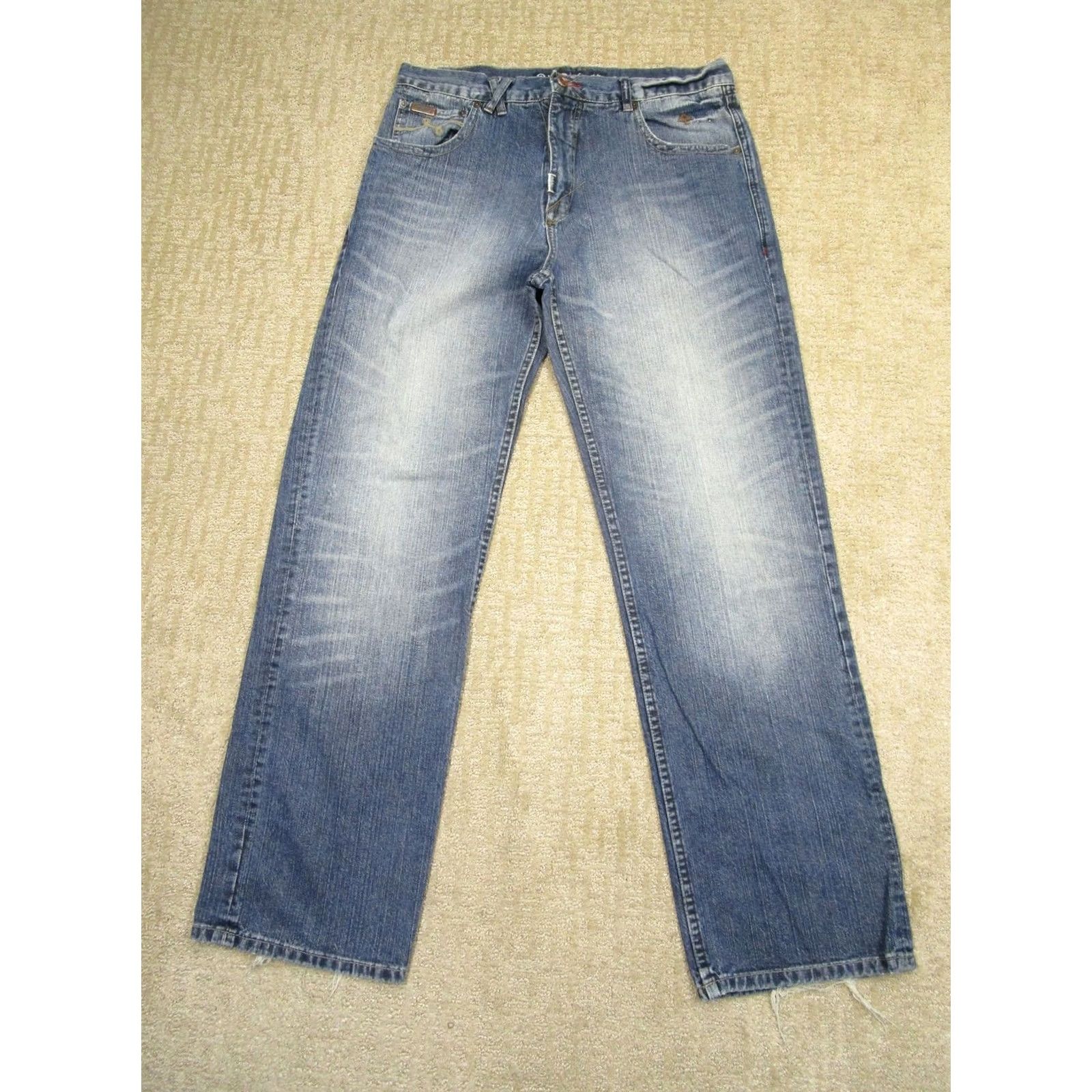 Denime LRG Jeans Men 36x34 Blue Relaxed Loose Straight Vintage Denim 90s Hip Hop Retro Waist 36 Mens Jeans Size US 36 / EU 52 - 2 Thumbnail