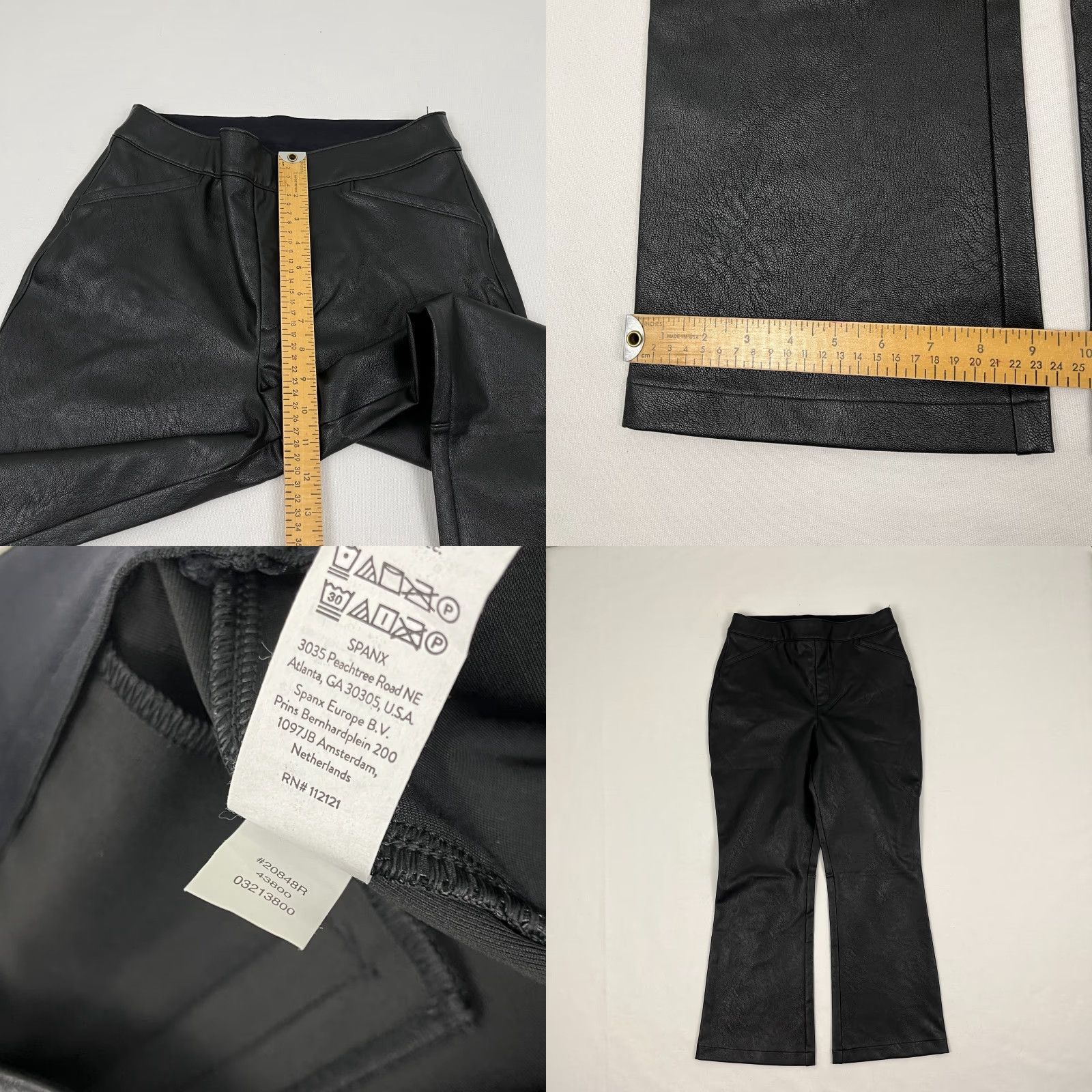 Spanx Spanx Black Faux Leather Like Kick Flare Ankle Crop Pants Womens Large W29 L27 Size 36" / US 14 / IT 50 - 8 Thumbnail