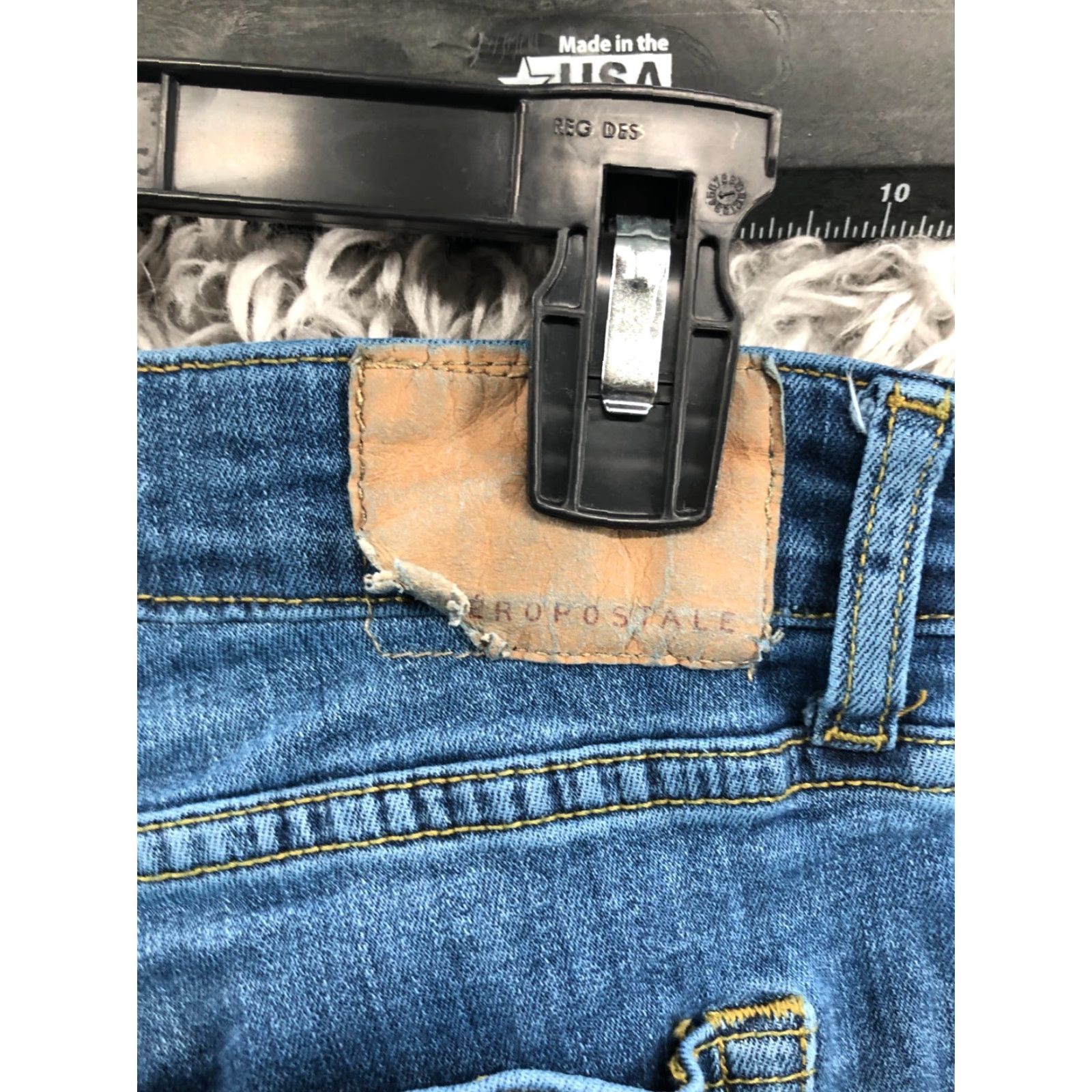Vintage Aéropostale Jeans Slim Straight 30x30 Womens Medium Wash Blue Modern American Classic Logo 5-Pocket Size 30" / US 8 / IT 44 - 6 Thumbnail
