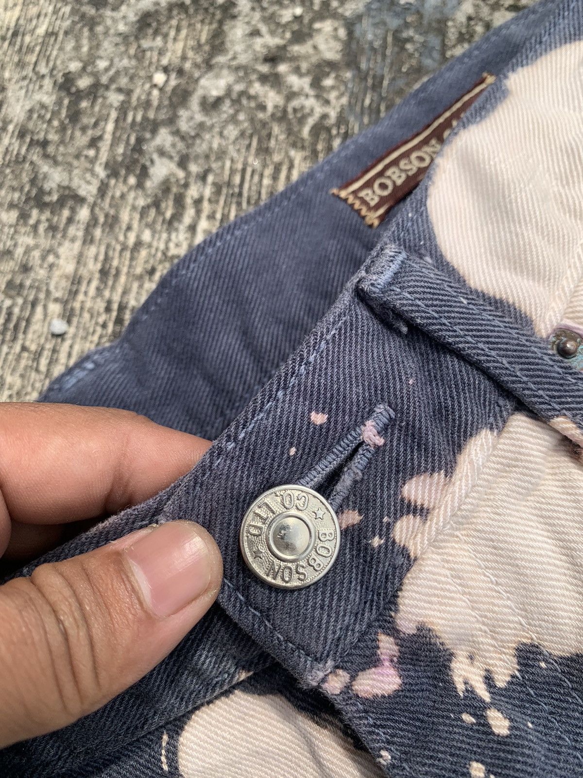 Le Grande Bleu (L.G.B.) Rare 🔥 Bobson tie dye jeans Size US 33 - 19 Thumbnail