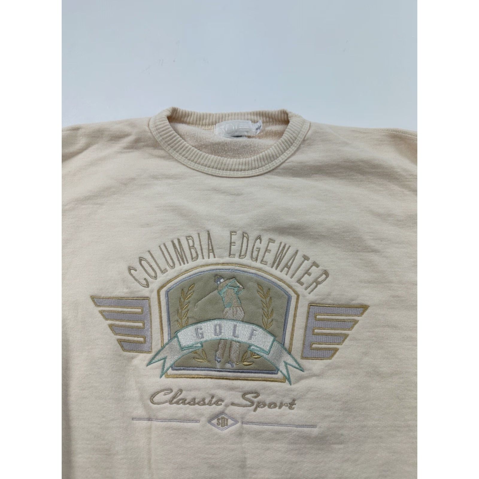 Vintage COLUMBIA Edgewater Golf Sweatshirt Mens Small Ivory Crew Neck Pullover Size US S / EU 44-46 / 1 - 2 Thumbnail