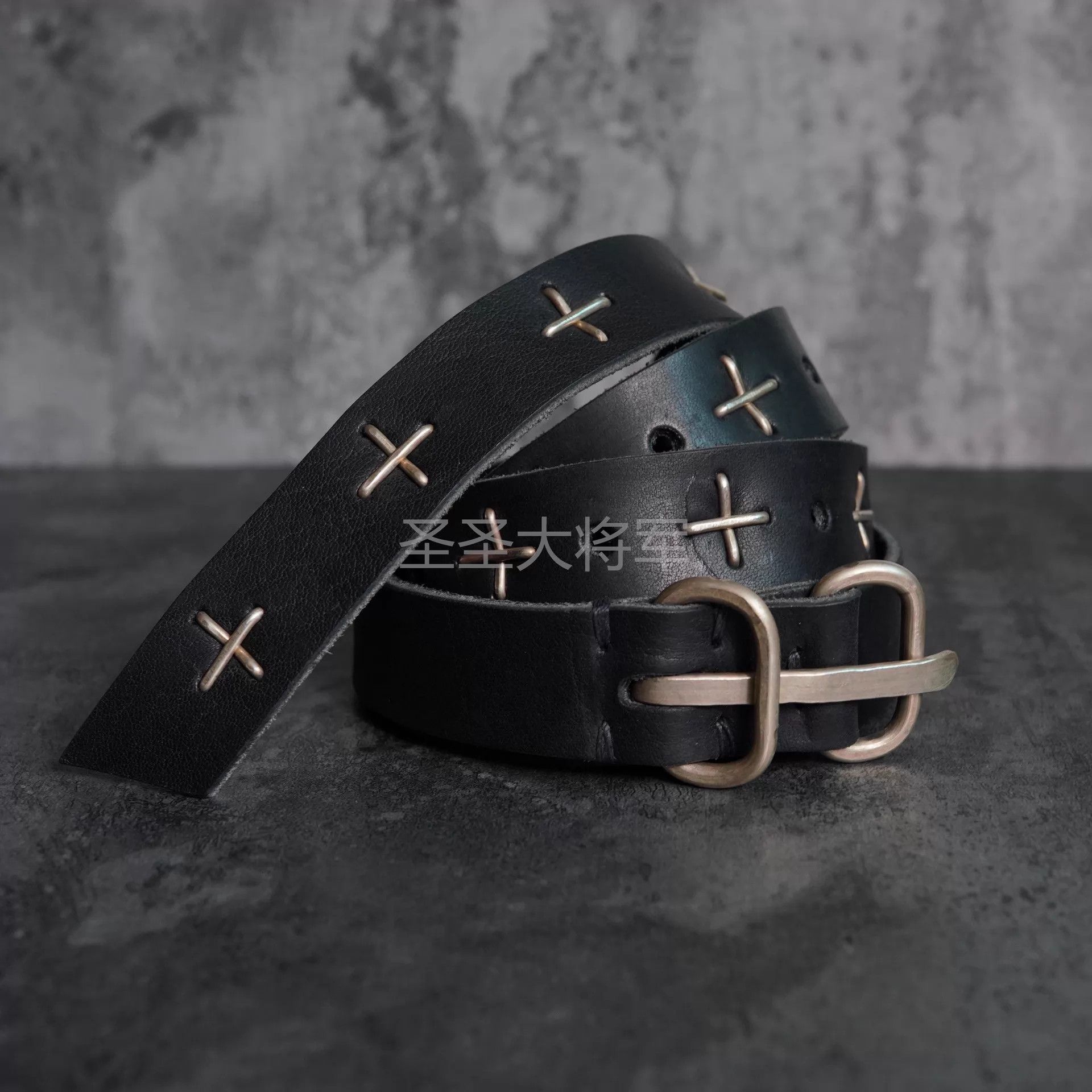 Ma+ Red .925 Sterling Silver Cross Studded Leather Belt | Grailed