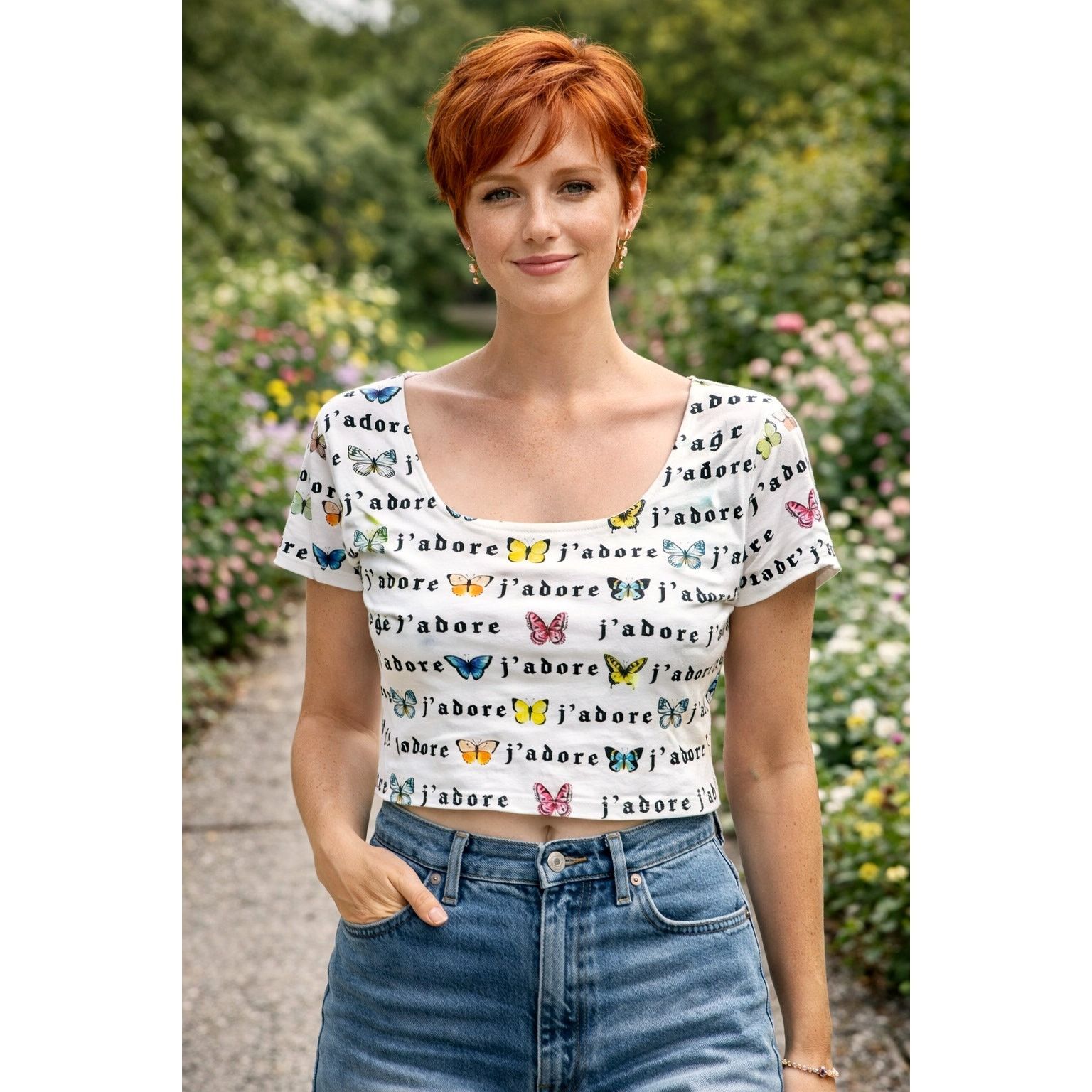 Forever 21 Forever 21 "J'Adore" Crop Top size L Size L / US 10 / IT 46 - 1 Thumbnail