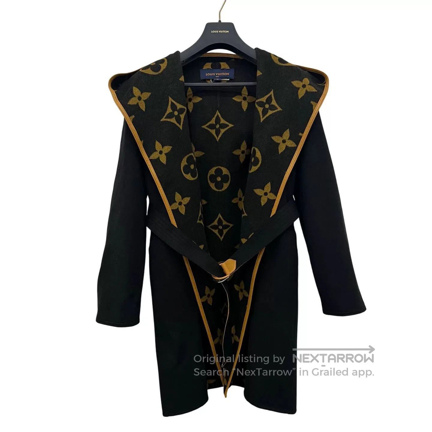 Louis Vuitton Louis Vuitton Black Orange Print Hooded Coat. Size US XL / EU 56 / 4 - 2 Thumbnail