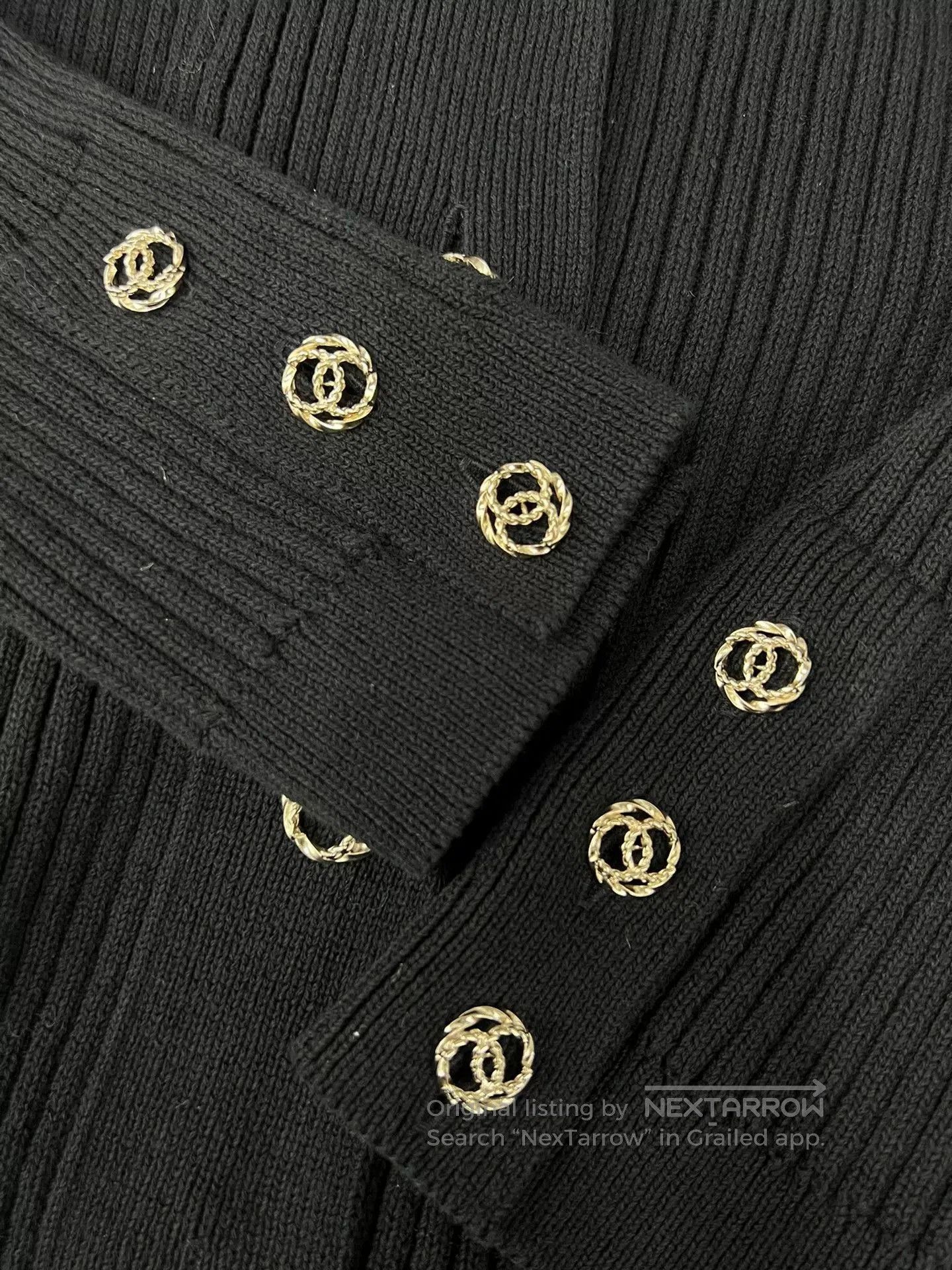 Chanel Chanel Black Gold Button Knit Cardigan. Size US L / EU 52-54 / 3 - 3 Thumbnail