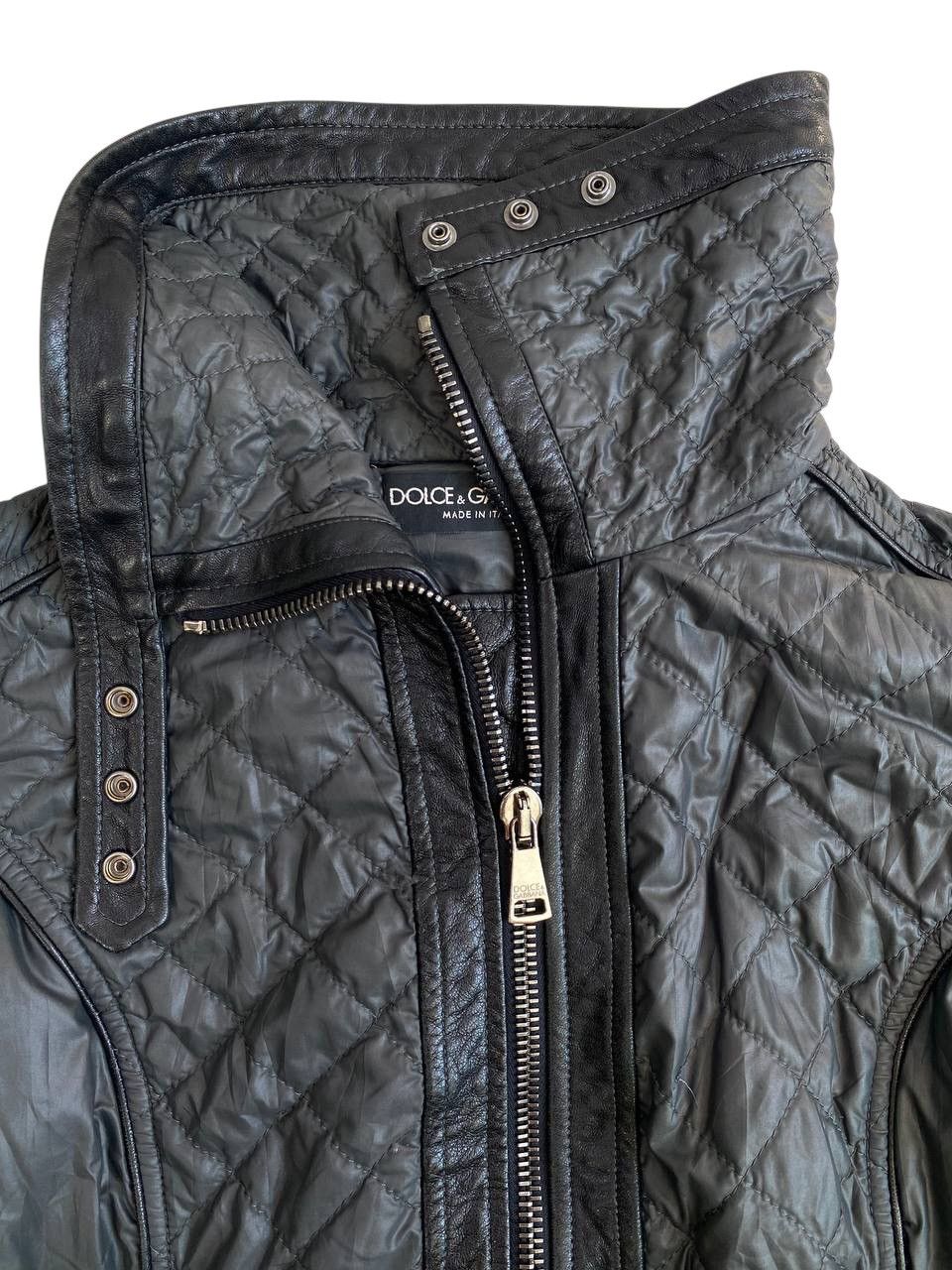 Dolce & Gabbana 2000’s Dolce Gabbana Quilted Leather Trim Motorcycle Jacket Size US S / EU 44-46 / 1 - 7 Thumbnail