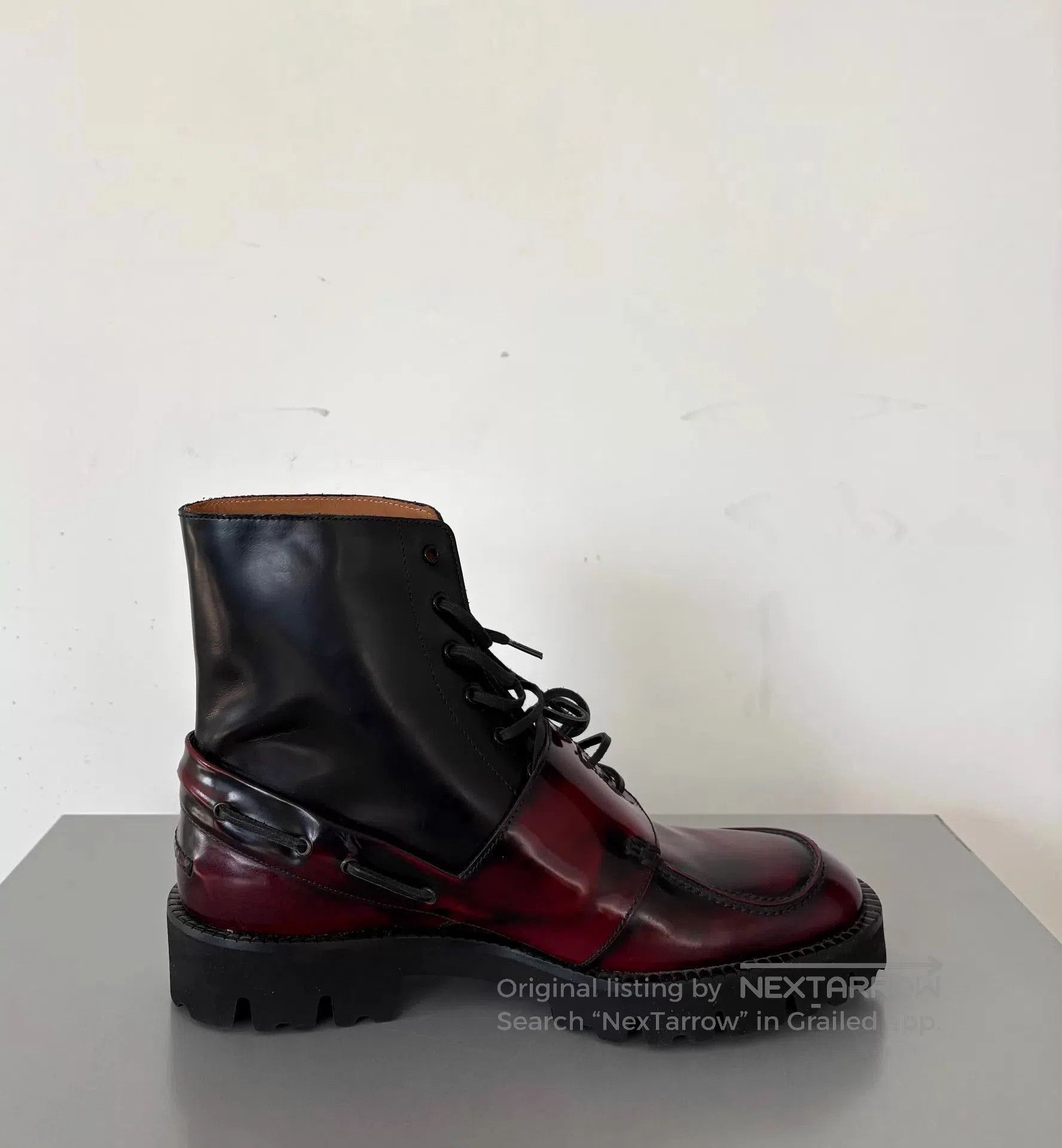 Maison Margiela Multi Color Leather Lace-Up Ankle Boots Size 8. Size US 8 / EU 41 - 3 Thumbnail