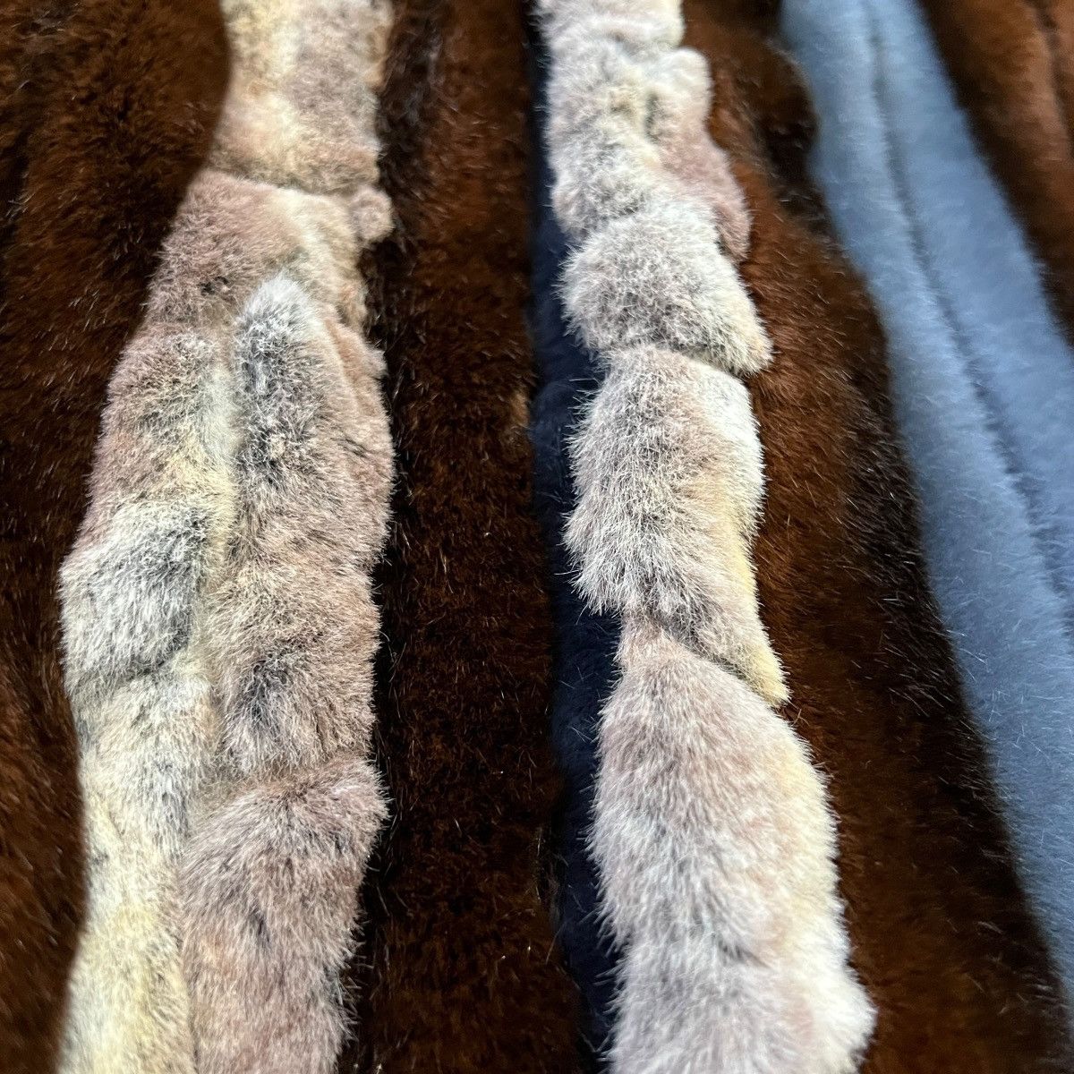 Y/Project Y/PROJECT 2018-19AW Stripe Faux Fur Check Coat Size US XS / EU 42 / 0 - 4 Thumbnail