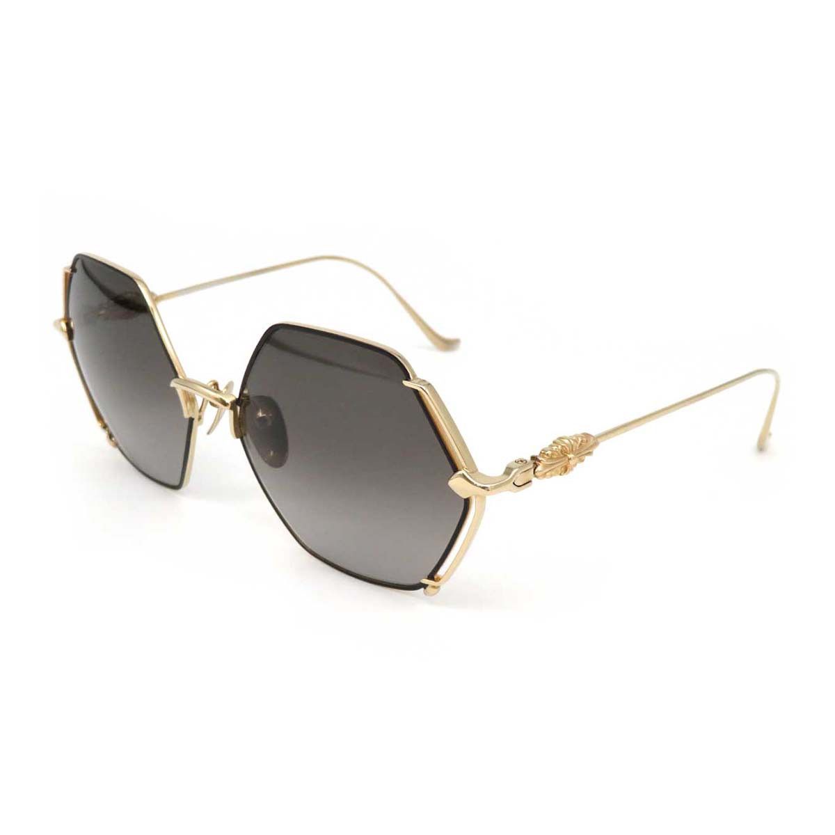 image of Chrome Hearts Hexagon Wire Framed Sunglasses in Gold, Men's