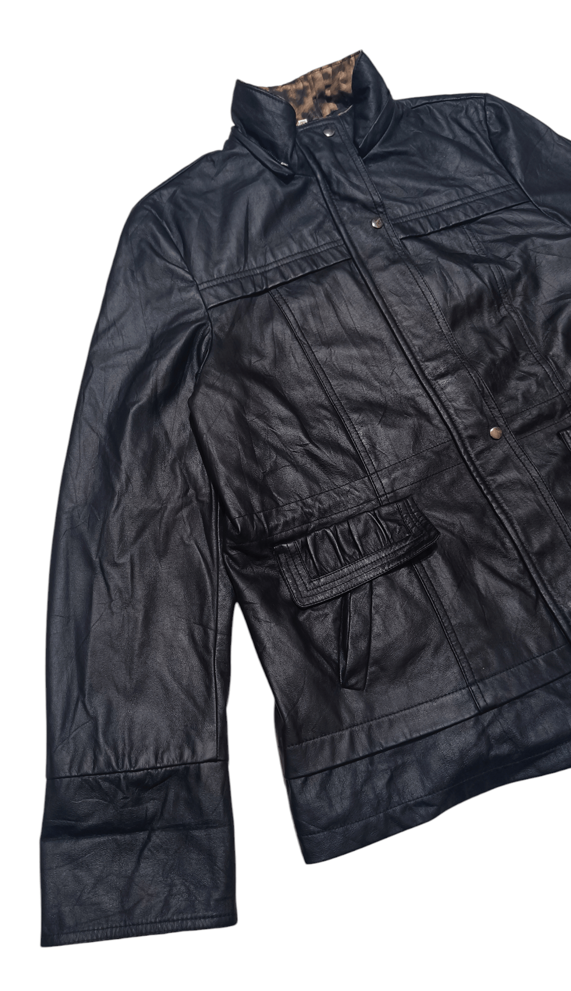 Vintage Vintage Y2K OKINE Women's Korean Style Black Leather Jacket Size L / US 10 / IT 46 - 5 Thumbnail