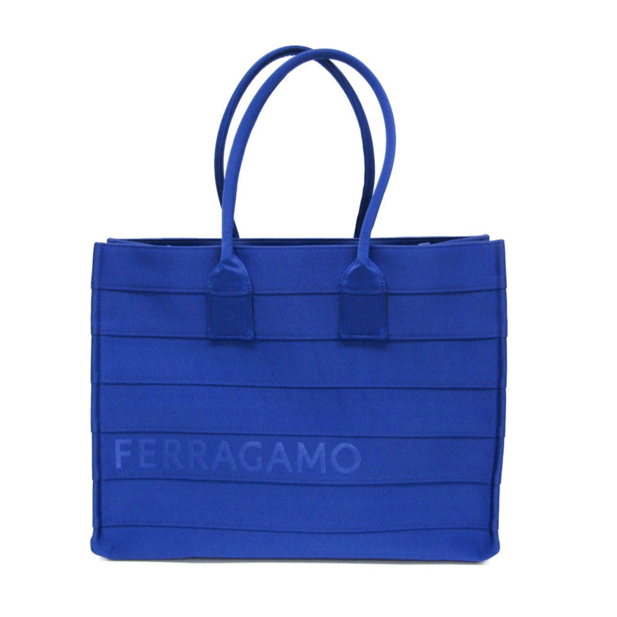 Salvatore Ferragamo Salvatore Ferragamo GG-213985 Men,Women Nylon Canvas Tote Bag Blue Size ONE SIZE - 1 Thumbnail