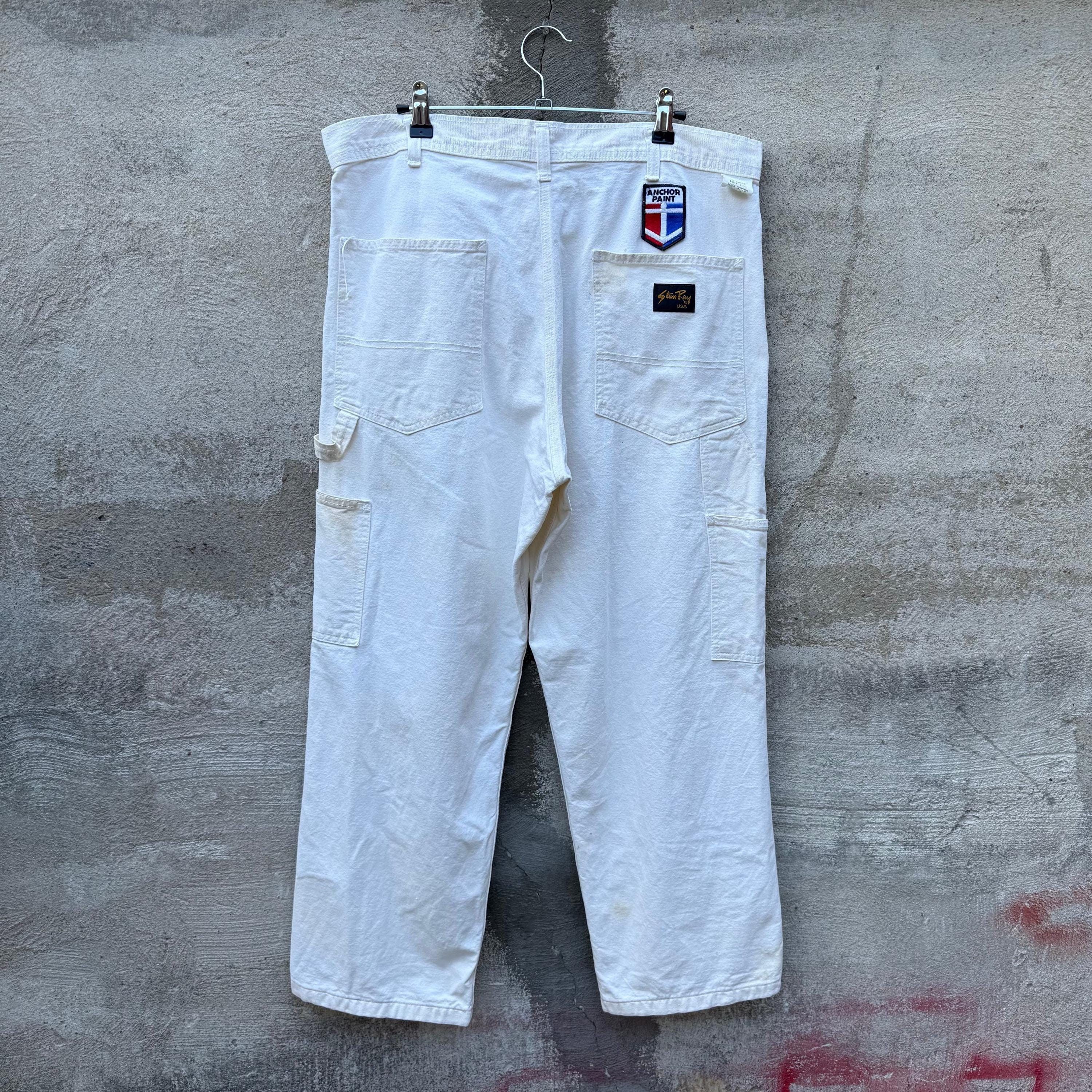 Stan Ray 80's White Paint Splatter Painter Canvas Work Pants Size US 35 - 2 Thumbnail