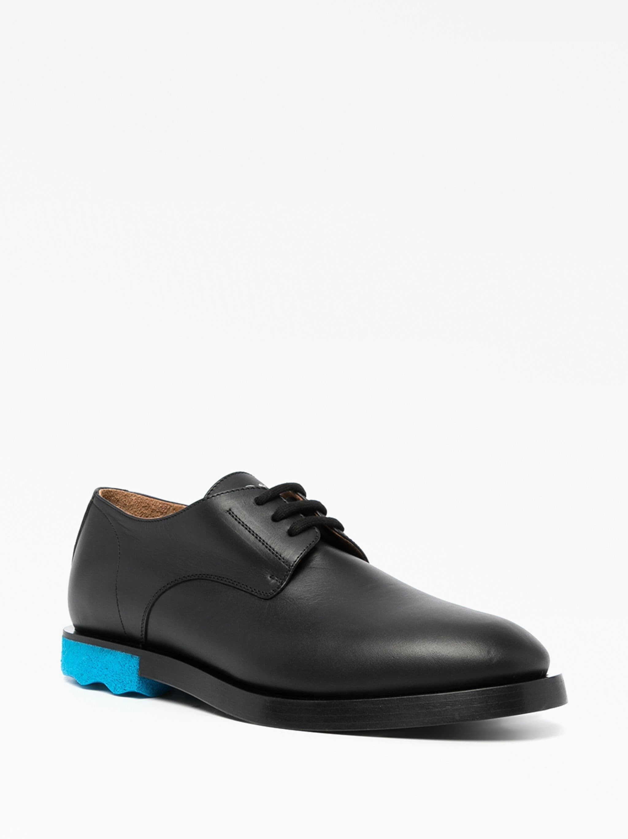 Off-White o1gr1nt0125 Eco Leather Derby Sponge Heel Shoes in Black Size US 11 / EU 44 - 2 Thumbnail