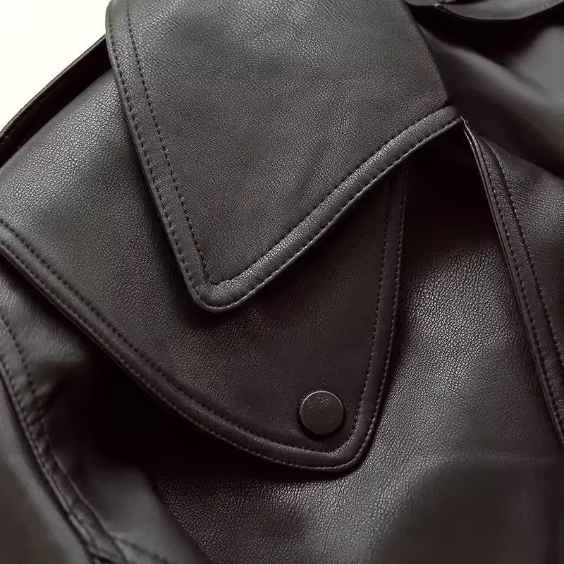 Japanese Brand Cropped black faux pu leather jacket Size S / US 4 / IT 40 - 4 Thumbnail