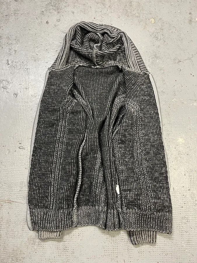 Dirk Bikkembergs 2000s Bikkembergs Knit Grey Zip-Up Hoodie Size US M / EU 48-50 / 2 - 11 Thumbnail