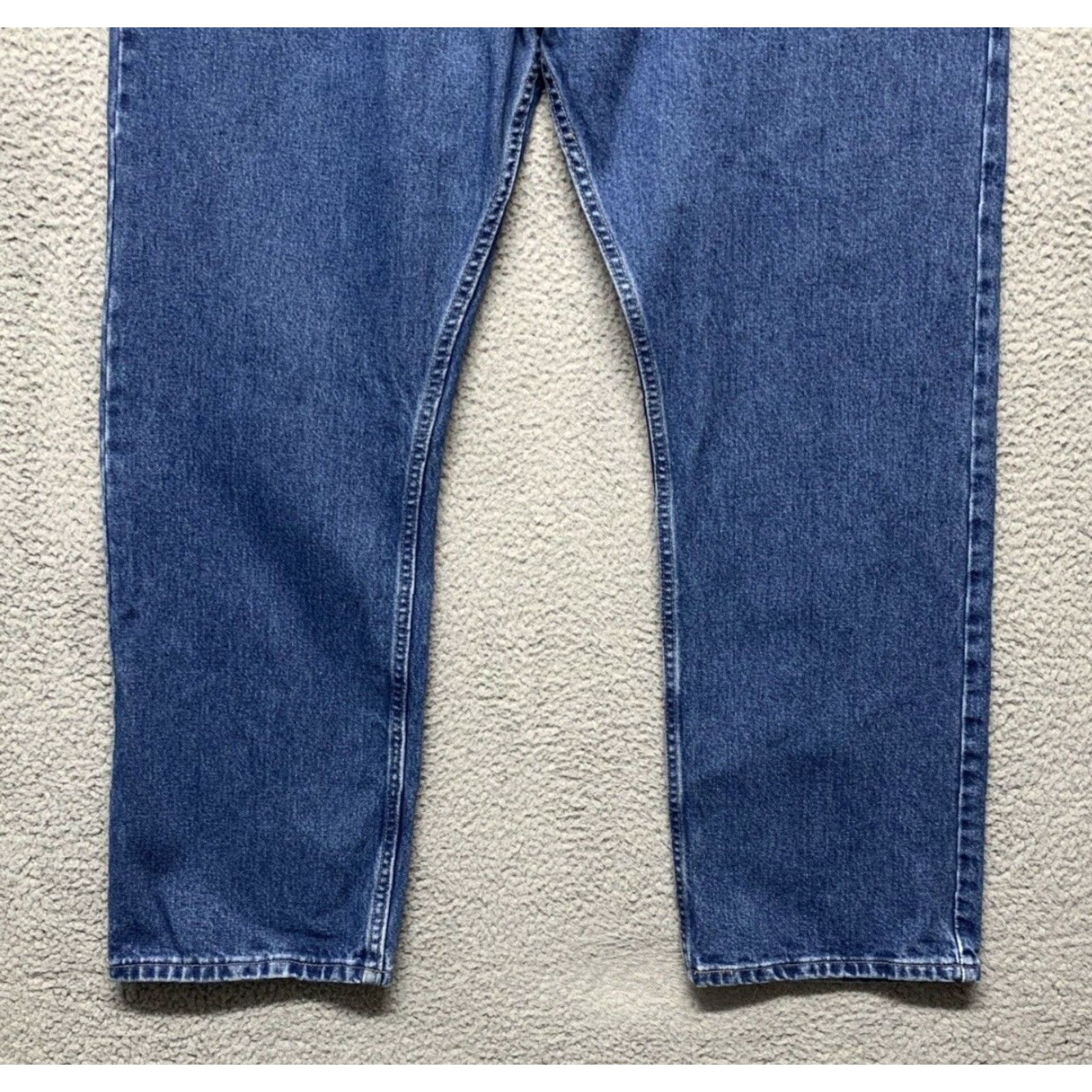 Vintage All American Jeans Men's 44x30 Denim Dark Wash 5-Pocket Straight Regular Fit USA Made Belt Loops 46x30 46x30? Size US 44 / EU 60 - 3 Thumbnail
