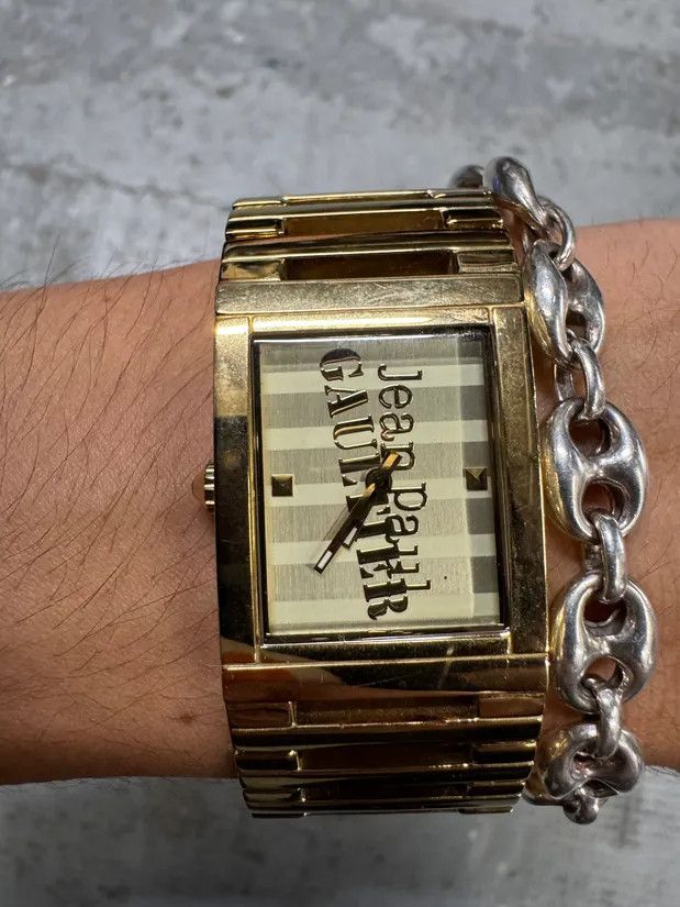 Jean Paul Gaultier × Vintage 2000s Jean Paul Gaultier Golden Rail Watch Size ONE SIZE - 8 Thumbnail