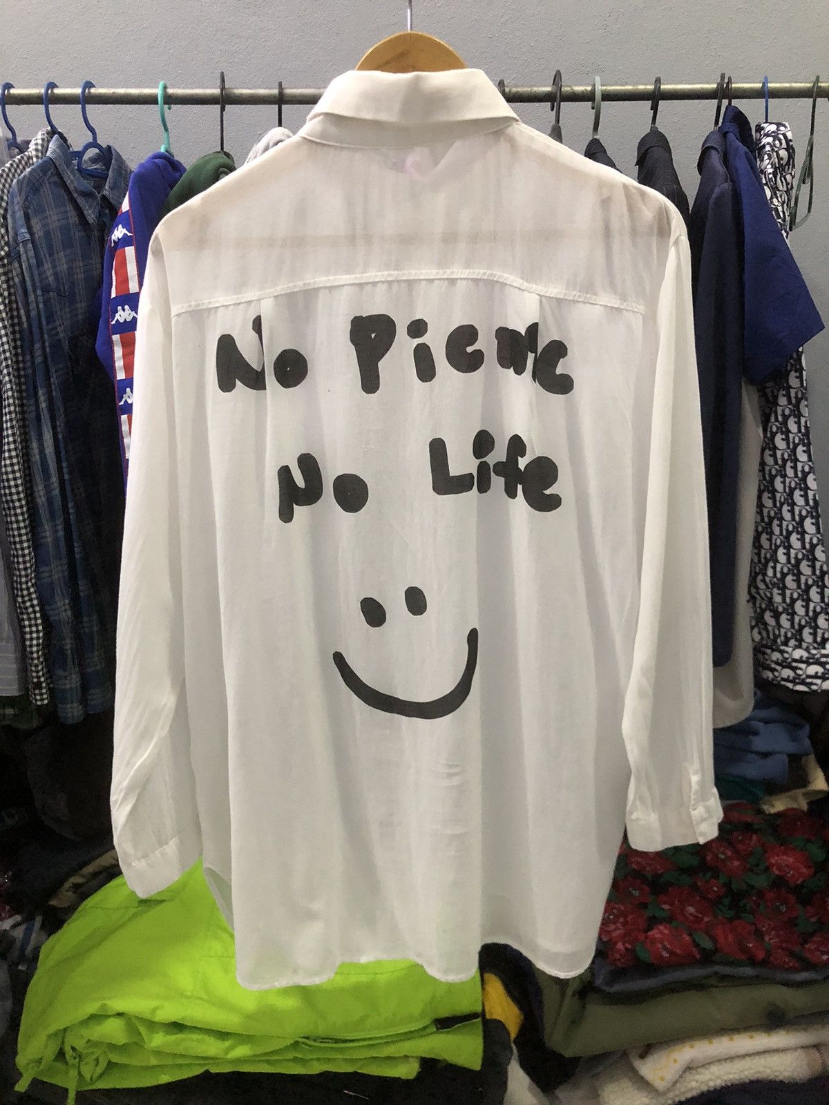 Designer × Japanese Brand Ungrid “no picnic no life” seen through button ups shirt Size US M / EU 48-50 / 2 - 9 Thumbnail