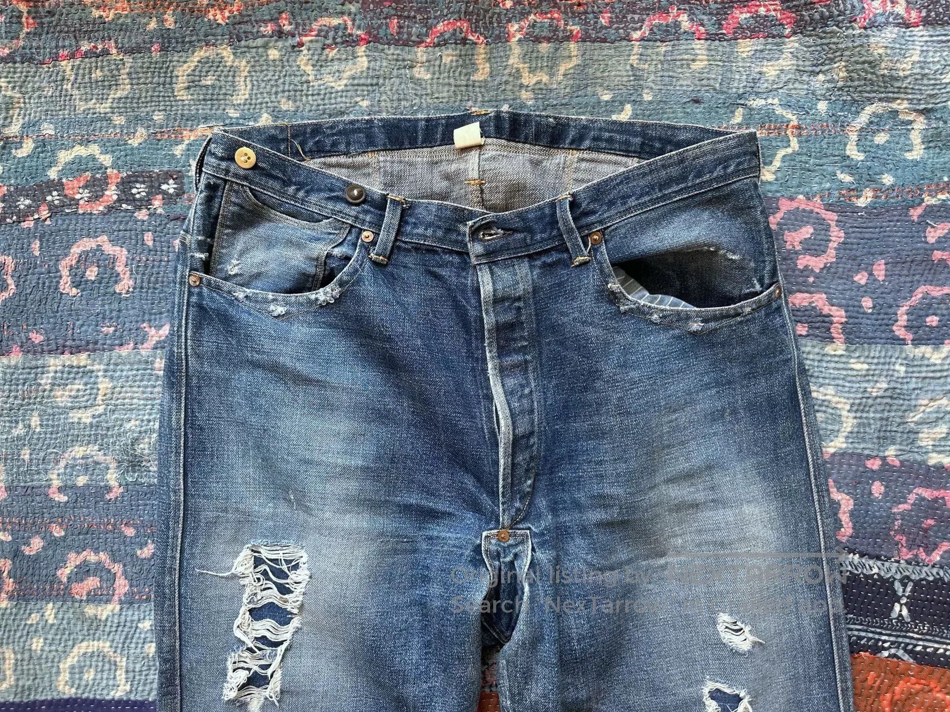 RRL Ralph Lauren rrl distressed vintage denim pants. Size US 36 / EU 52 - 3 Thumbnail