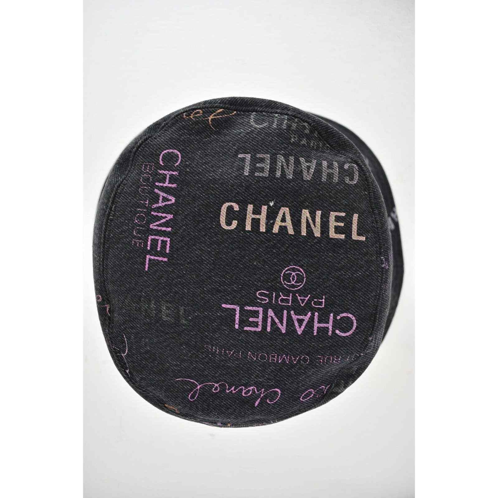 Chanel Chanel Denim Graffiti CC Logo Sun Cloche Bucket Hat Medium Size ONE SIZE - 5 Thumbnail