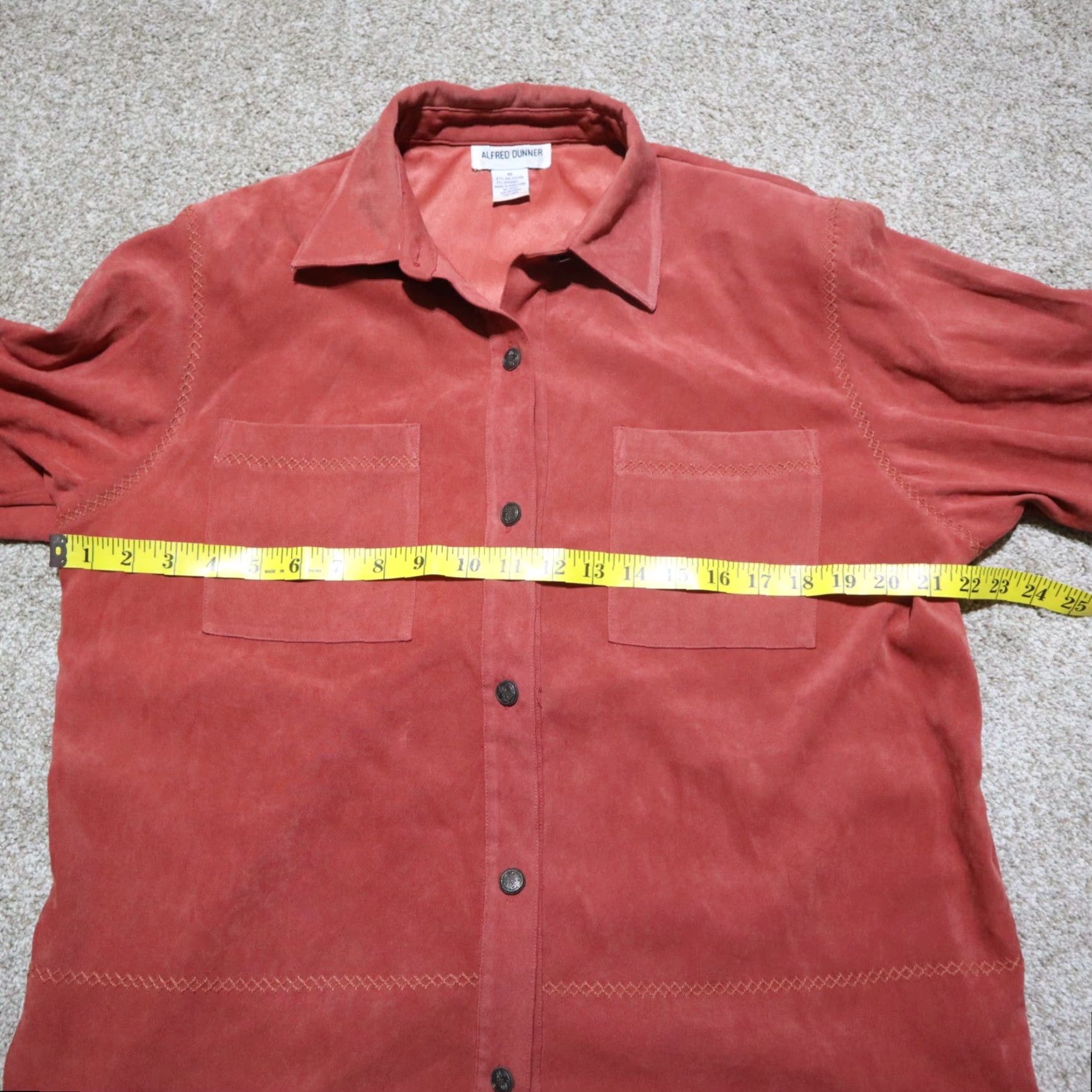 Vintage Alfred Dunner Red Button Up Coat Jacket Women's 10 Long Sleeve Lightweight All Seasons Fall Winter Business Formal Party/Cocktail Womens Size L / US 10 / IT 46 - 5 Thumbnail