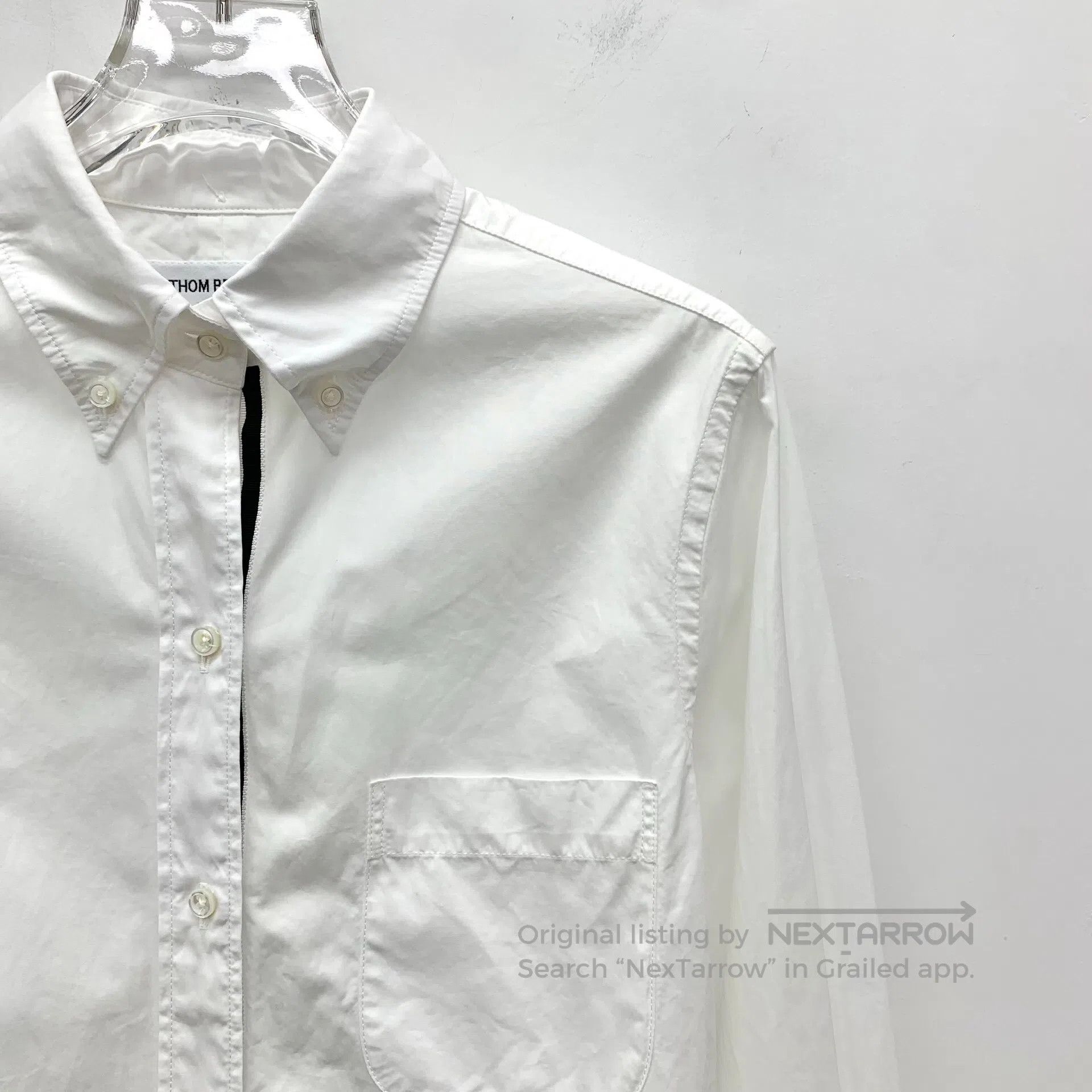 Thom Browne Thom Browne White Cotton Long Sleeve Shirt| Size US L / EU 52-54 / 3 - 3 Thumbnail