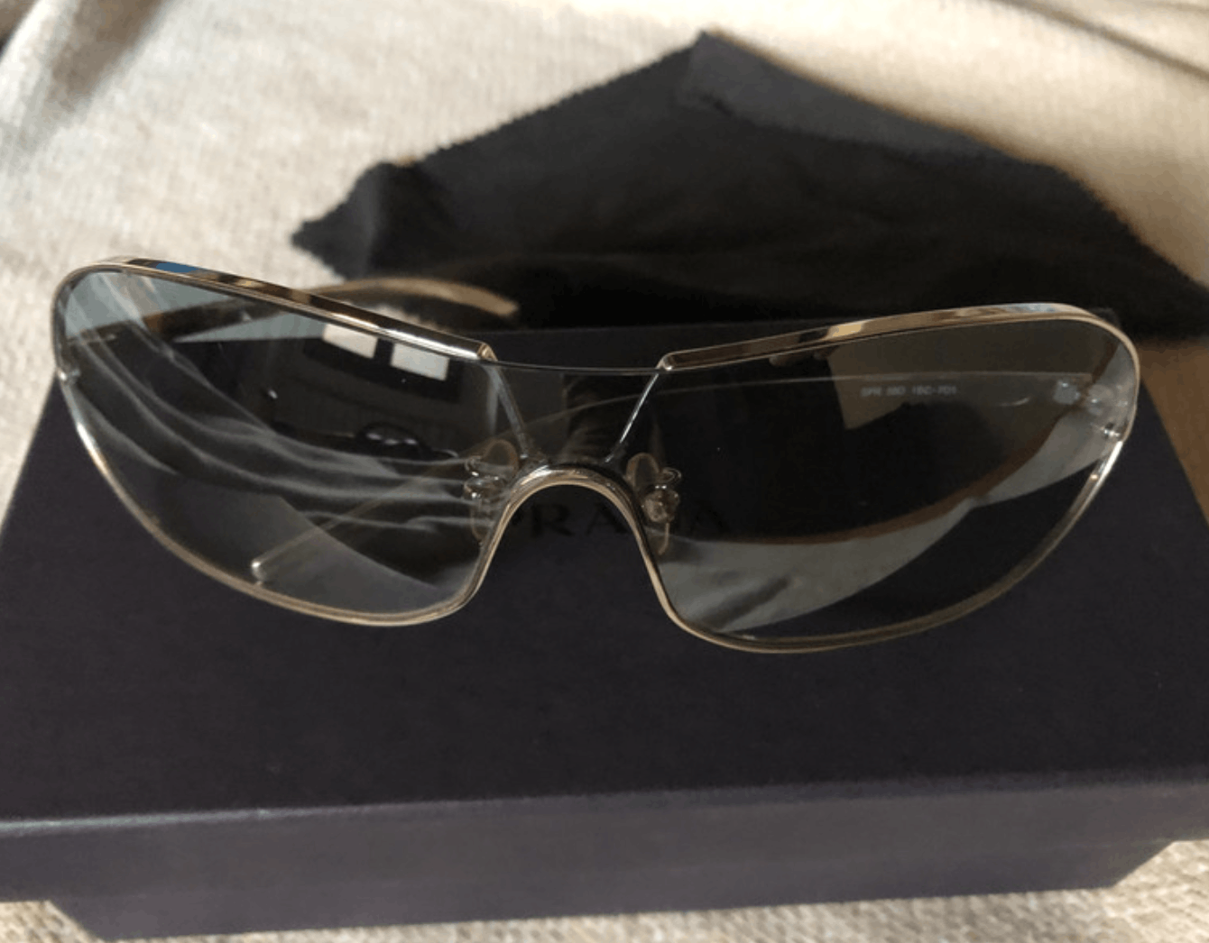 Prada × Vintage PRADA Sunglasses SPR 58D Rimless Sport Metal Shield Size ONE SIZE - 2 Thumbnail
