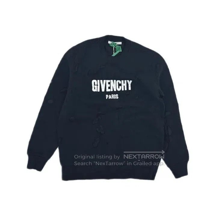 Givenchy Givenchy Solid Print Letter Distressed Sweatshirt. Size US S / EU 44-46 / 1 - 2 Thumbnail