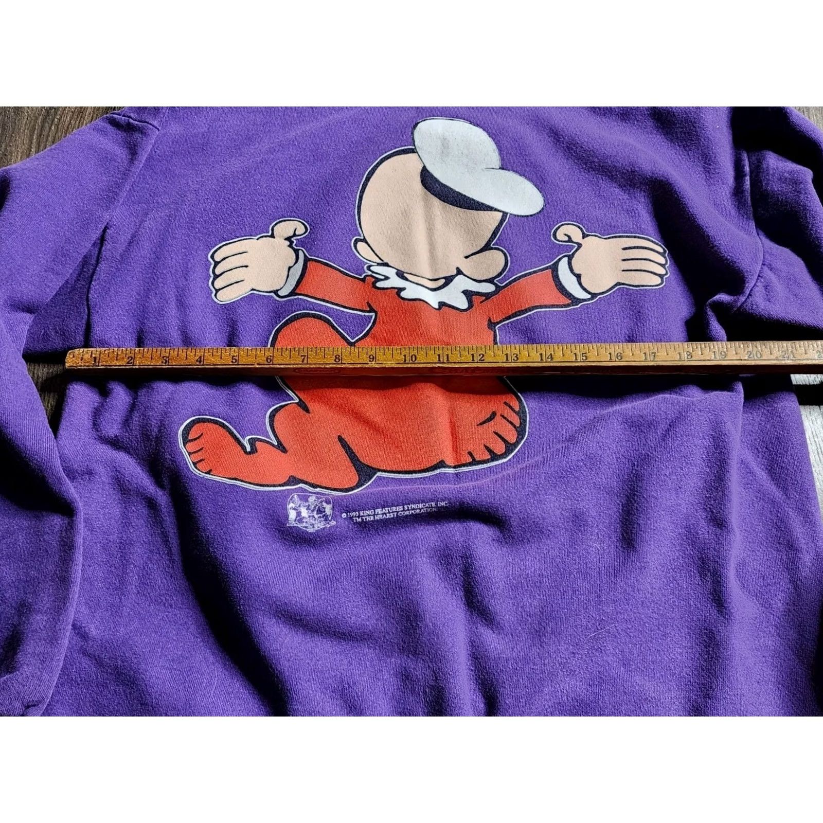 Vintage VINTAGE Freeze Popeye Sweatshirt Crewneck L Mens Purple 90s Cartoon Distress Swee'Pea Graphic Print Size US L / EU 52-54 / 3 - 3 Thumbnail