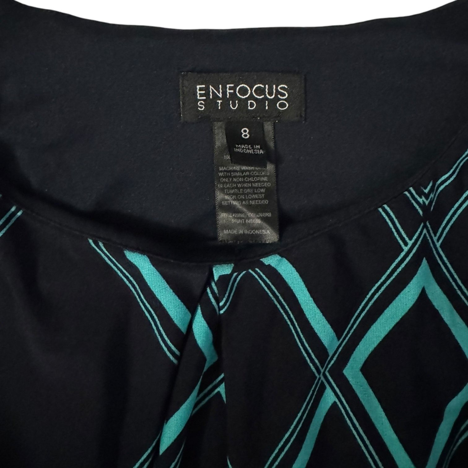 Other Enfocus Studio Blue on Blue Geometric Shift Dress – Size 8 Size M / US 6-8 / IT 42-44 - 2 Thumbnail
