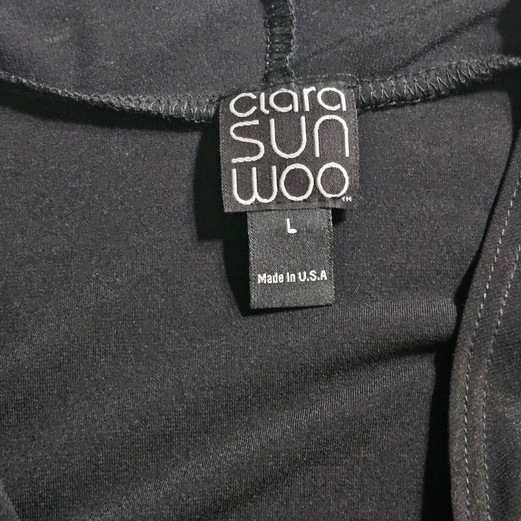 Vintage Clara Sun Woo Top Women Large Black Open Cardigan Shrug 3/4 Sleeve Stretch Basic Knit Blouse Size L / US 10 / IT 46 - 3 Thumbnail