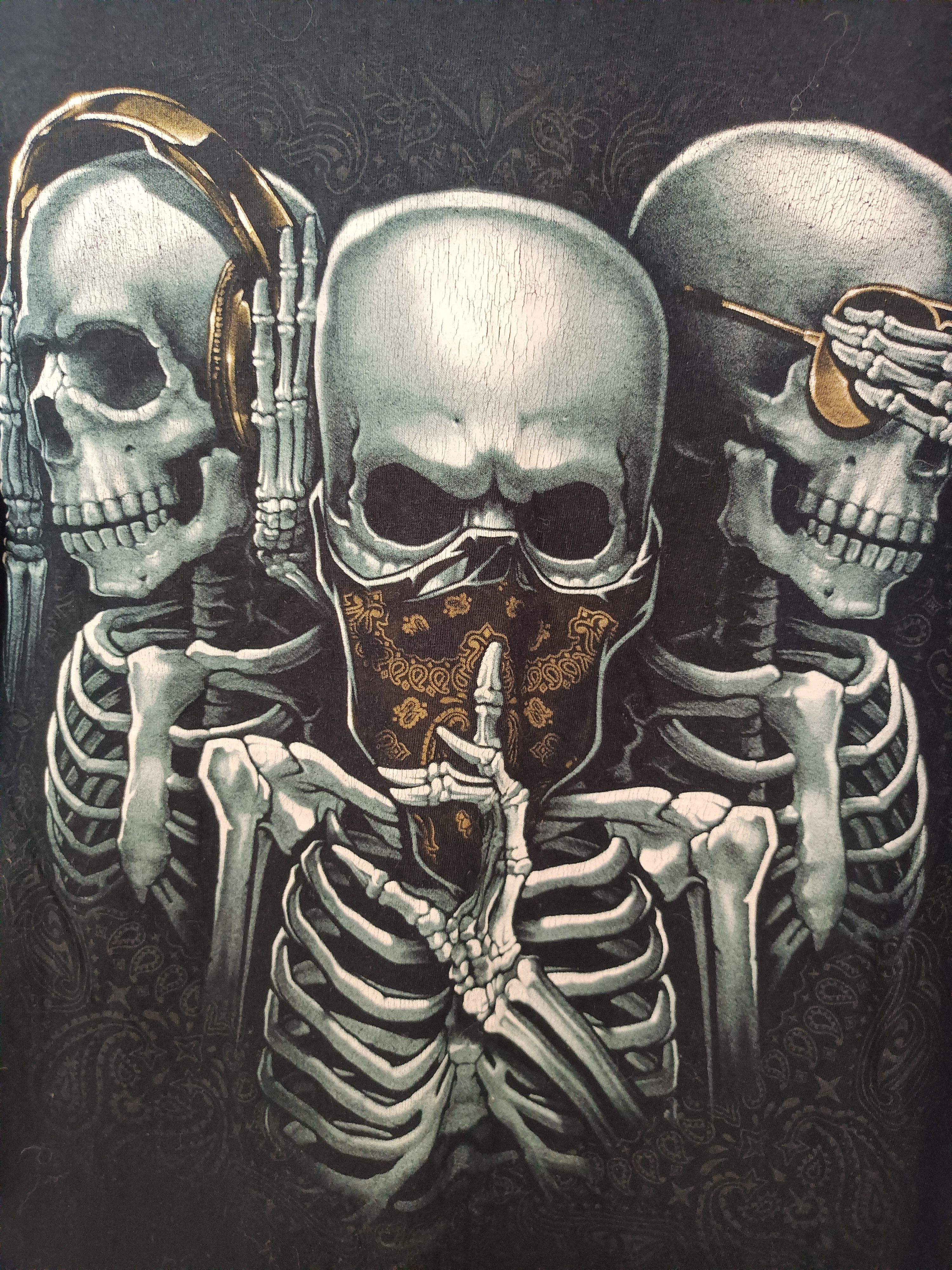 Fruit Of The Loom × Vintage Skeleton vintage retro t-shirt Size M / US 6-8 / IT 42-44 - 3 Thumbnail