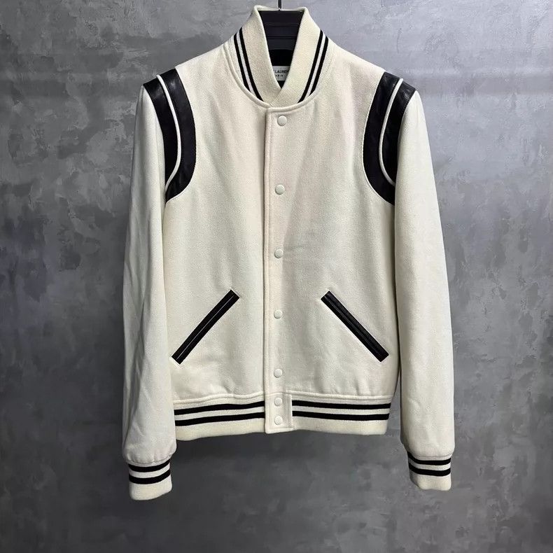 Saint Laurent Paris Saint Laurent Paris White striped single-breasted casual lo Size US S / EU 44-46 / 1 - 1 Thumbnail