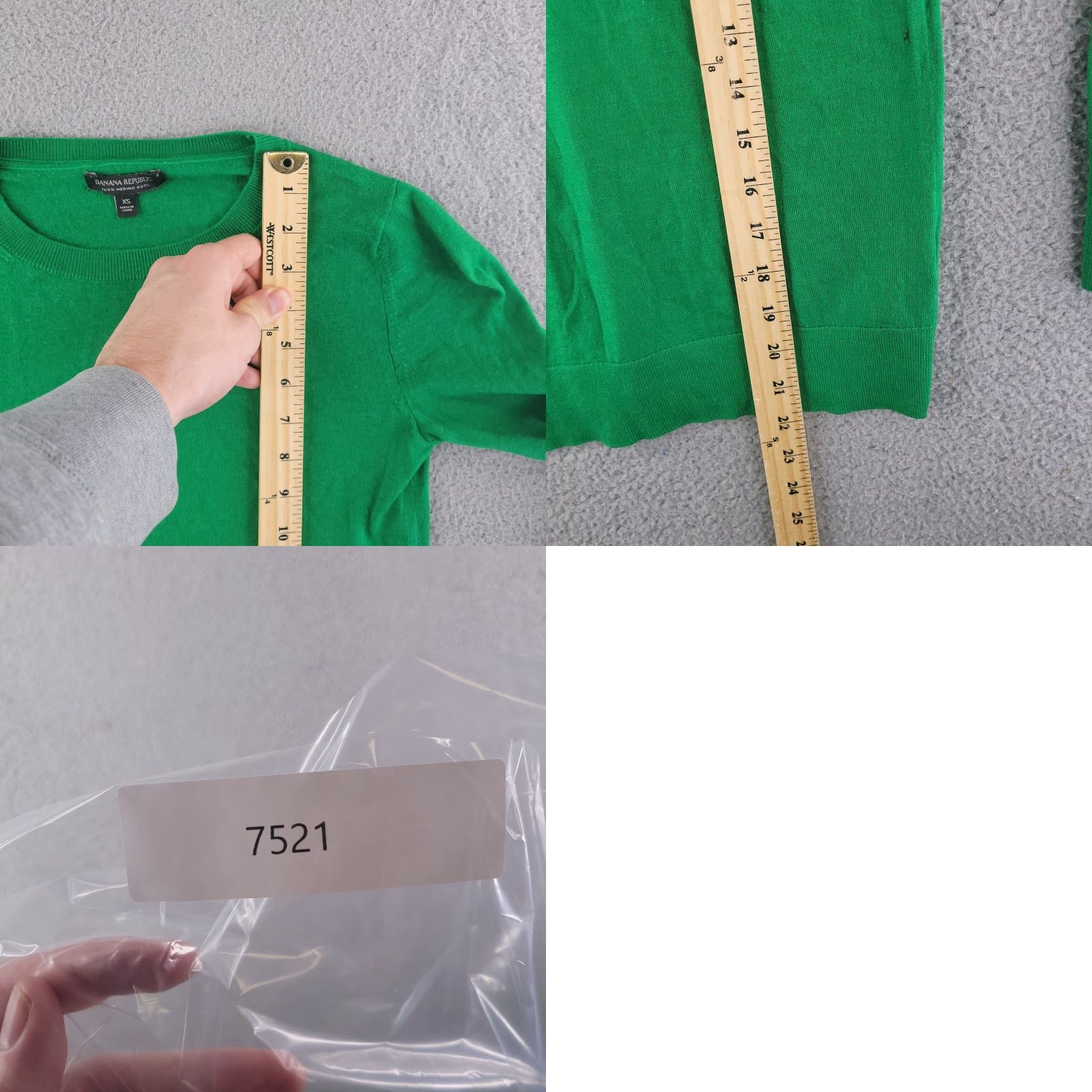 Banana Republic Banana Republic Sweater XS Womens Green 100% Merino Wool Pullover Size XS / US 0-2 / IT 36-38 - 8 Thumbnail