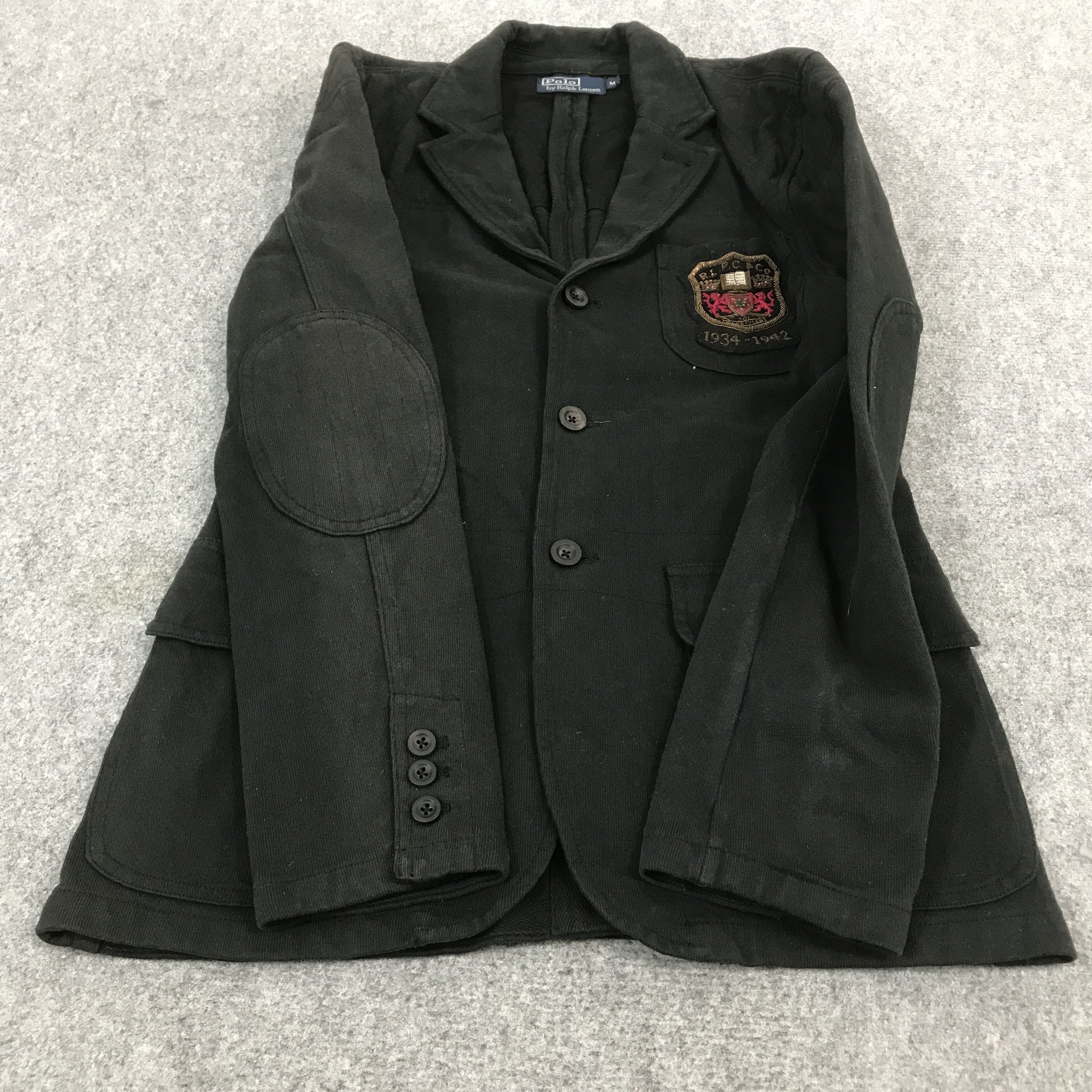 Polo Ralph Lauren × Vintage POLO BY RALPH LAUREN COTTON BLAZER BLACK FADED COAT Size US M / EU 48-50 / 2 - 8 Thumbnail