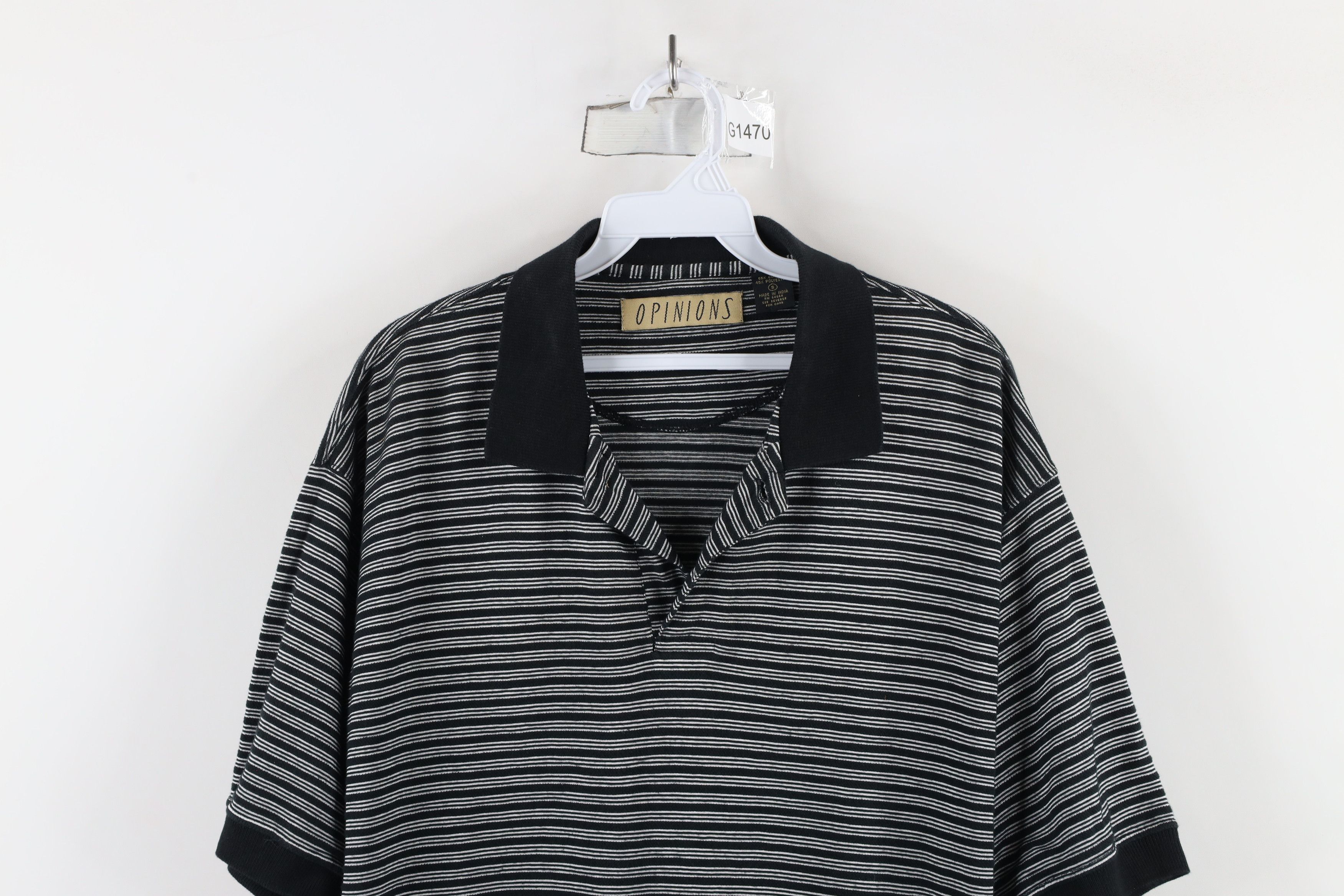 Vintage Vintage 90s Streetwear Striped Baggy Fit Polo Shirt Black Size US S / EU 44-46 / 1 - 2 Thumbnail