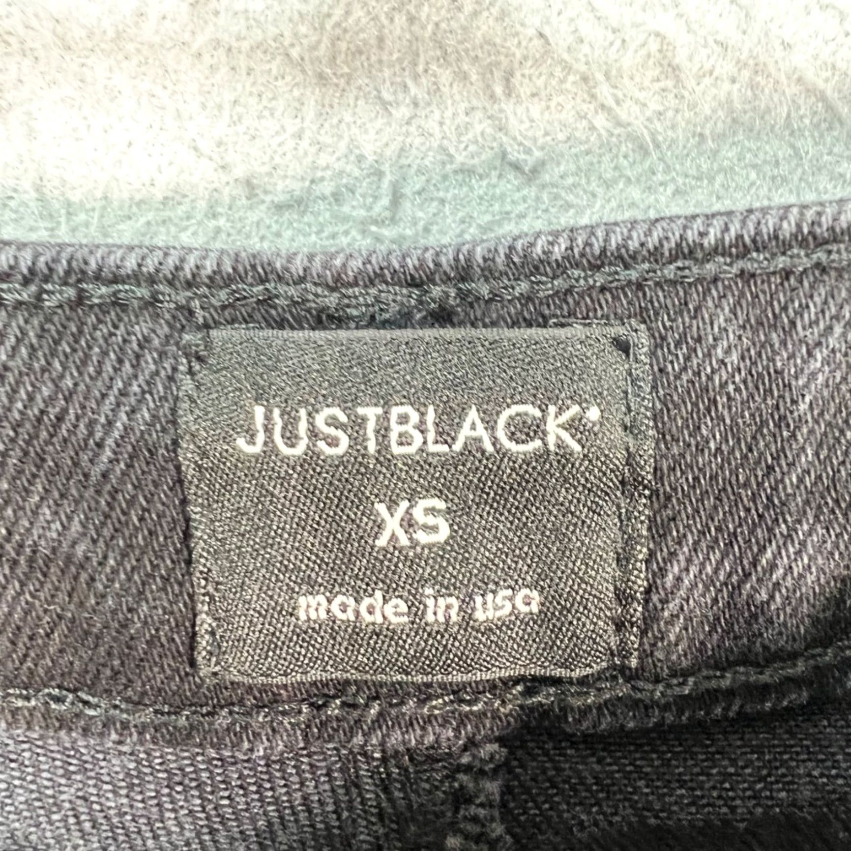 Denime Just Black Womens XS High-Waist Black Denim Mini Skirt Frayed Hem Size 26" / US 2 / IT 38 - 3 Thumbnail