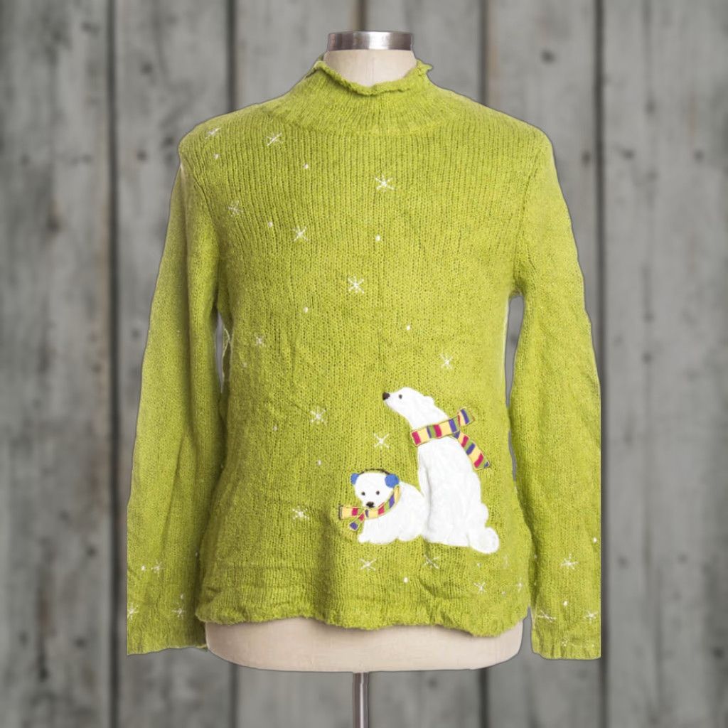 Vintage VINTAGE Green Ugly Christmas Pullover Shirt L Green Ramie / Cotton Christopher Banks Mens XL Womens XL 90s Flair Animals Size L / US 10 / IT 46 - 1 Preview