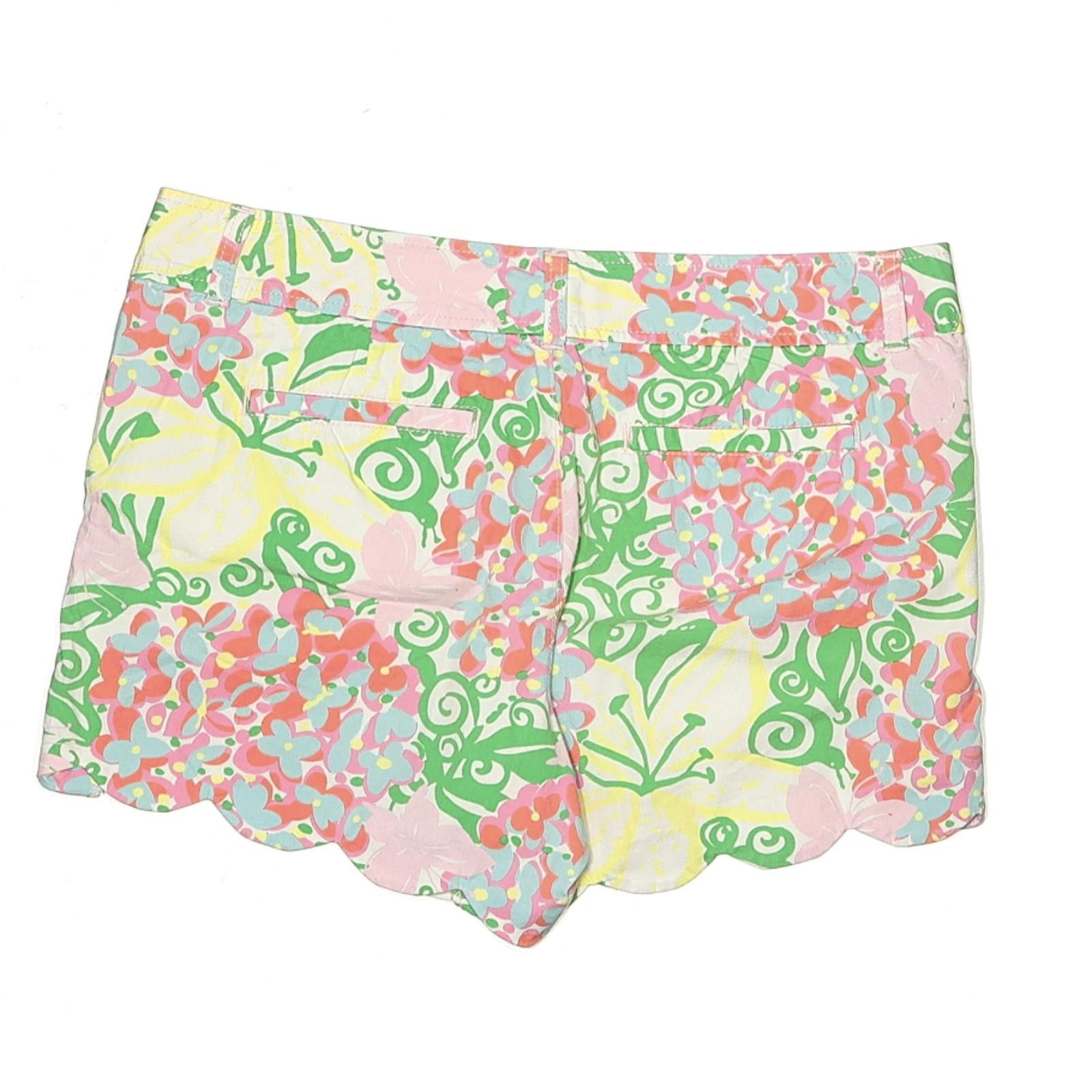 Other Lilly Pulitzer Size 8 Tropical Print Scalloped Hem Shorts Size 30" / US 8 / IT 44 - 2 Thumbnail