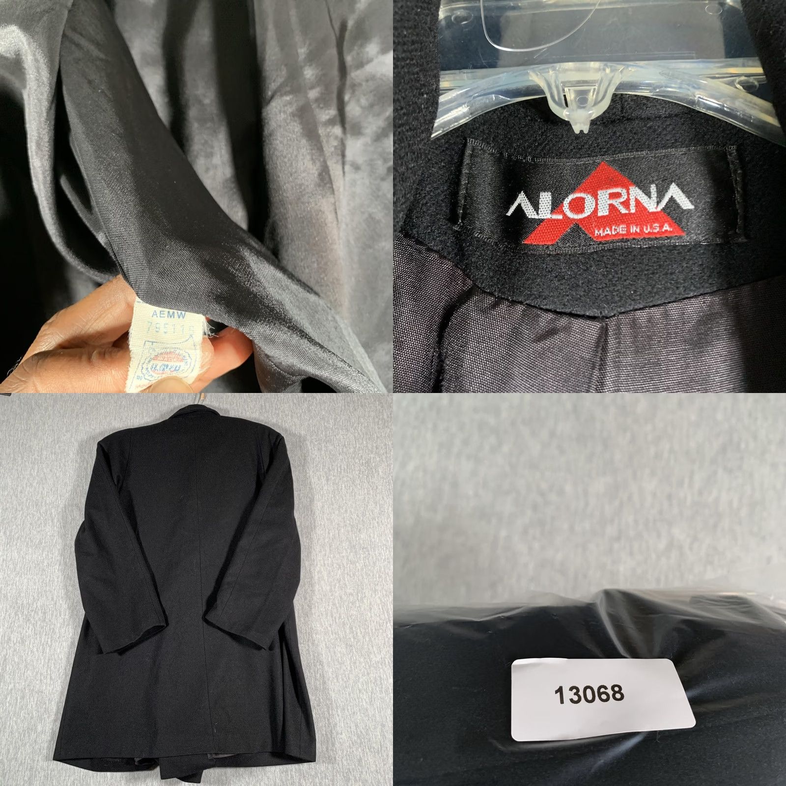 Vintage Vintage Alorna Coat Womens Medium Black 80s Wool Size M / US 6-8 / IT 42-44 - 8 Thumbnail