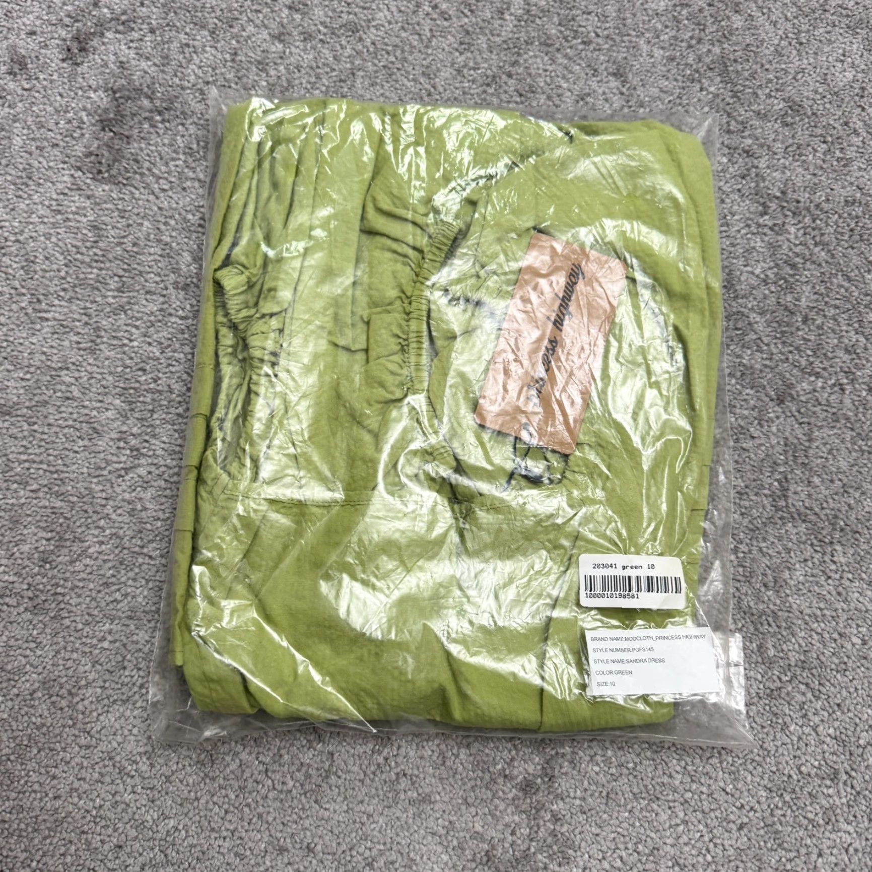 Vintage Princess Highway A-Line Mini Dress Women 10 Green Puff Sleeve Casual Bohemian Size L / US 10 / IT 46 - 6 Thumbnail