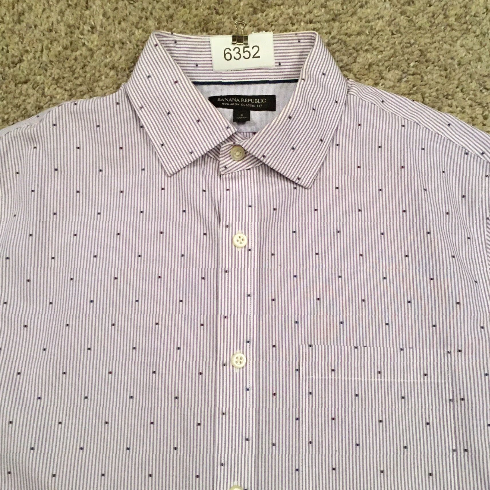 Banana Republic VINTAGE BanAna Republic Shirt Mens Small Purple Polka Dot Long Sleeve Button Up Classic Size US S / EU 44-46 / 1 - 3 Thumbnail