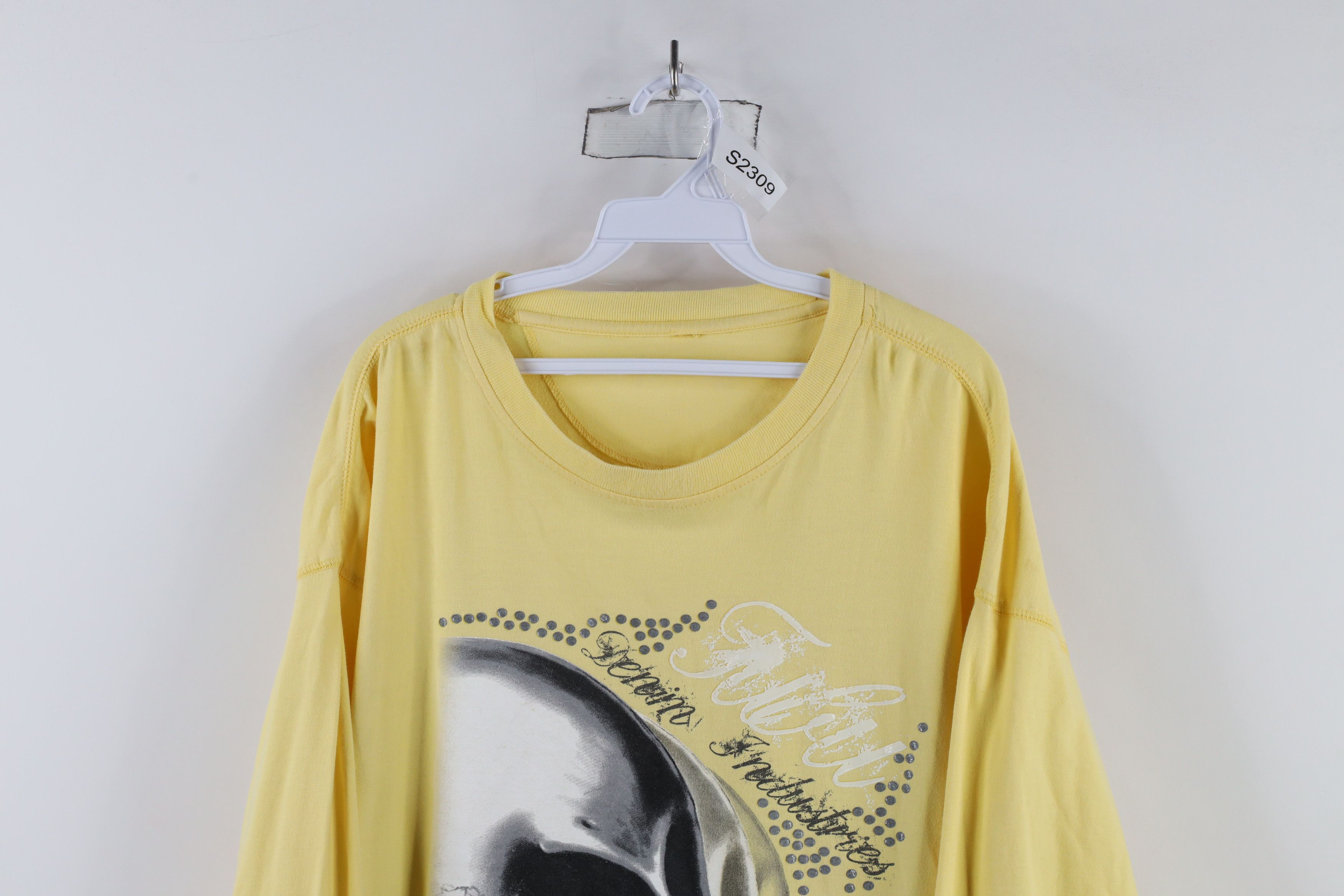 Fubu × Vintage Vintage FUBU Skeleton Long Sleeve T-Shirt Yellow Cotton Size US XXL / EU 58 / 5 - 2 Thumbnail