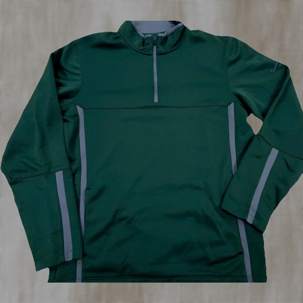 Nike Nike Therma Fit Sweatshirt Pullover Sweater Quarter Zip Green Gray Small Men Size US S / EU 44-46 / 1 - 1 Thumbnail